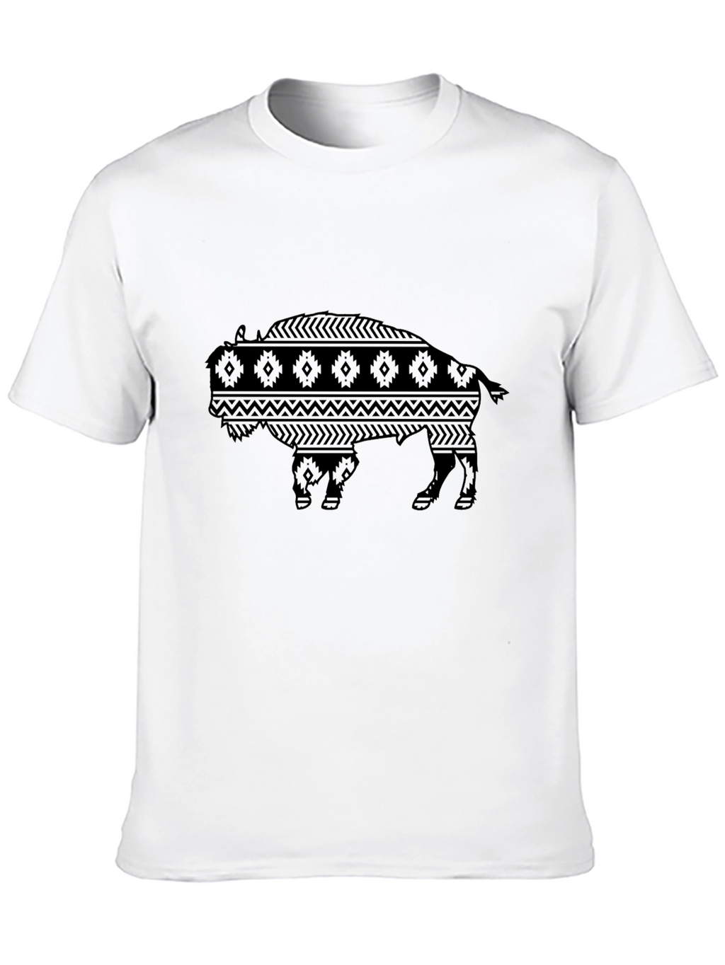 Tribal Bison Graphic Tee - Mens Black T-Shirt