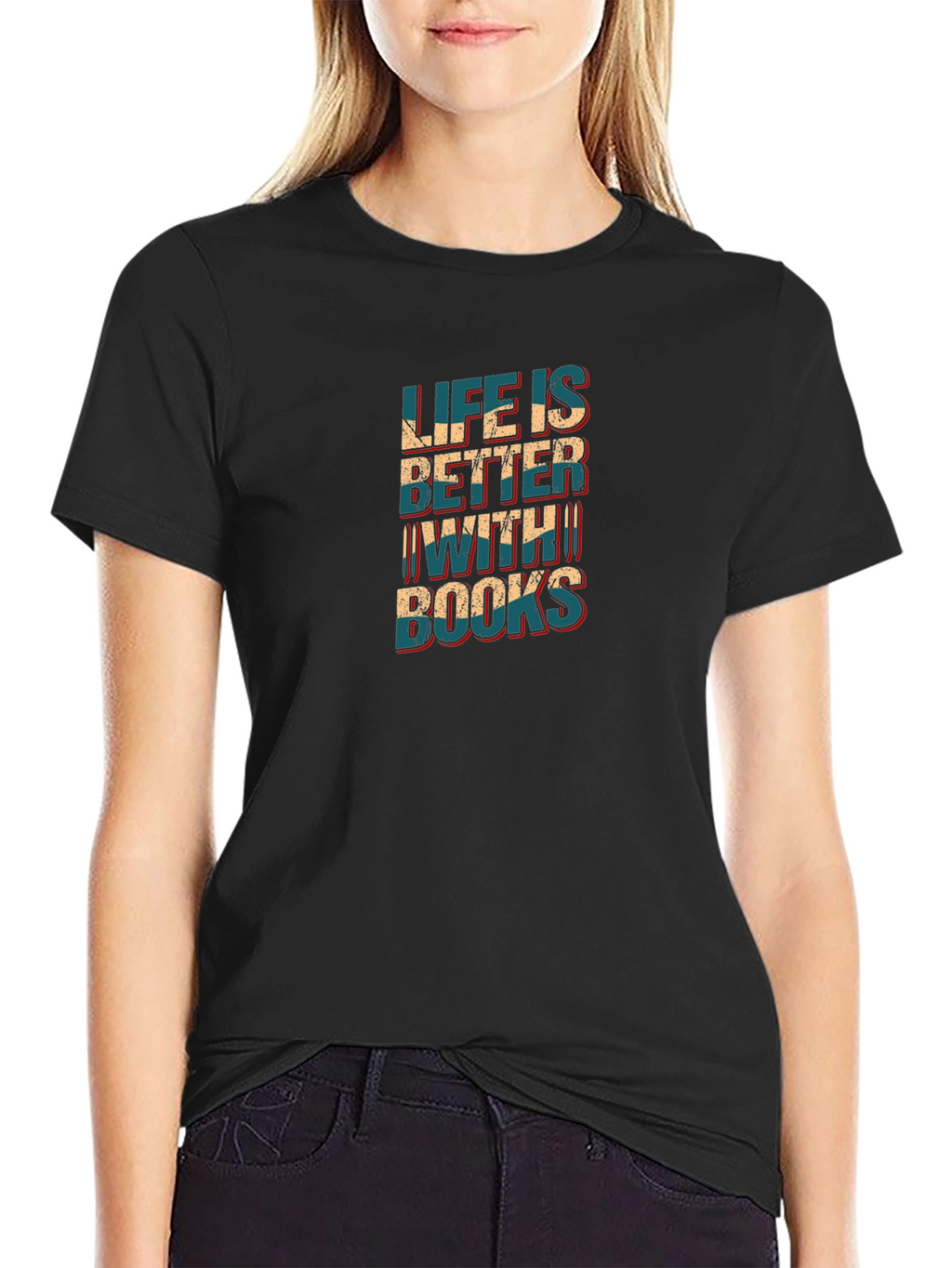 Life is Better With Books Black T-Shirt