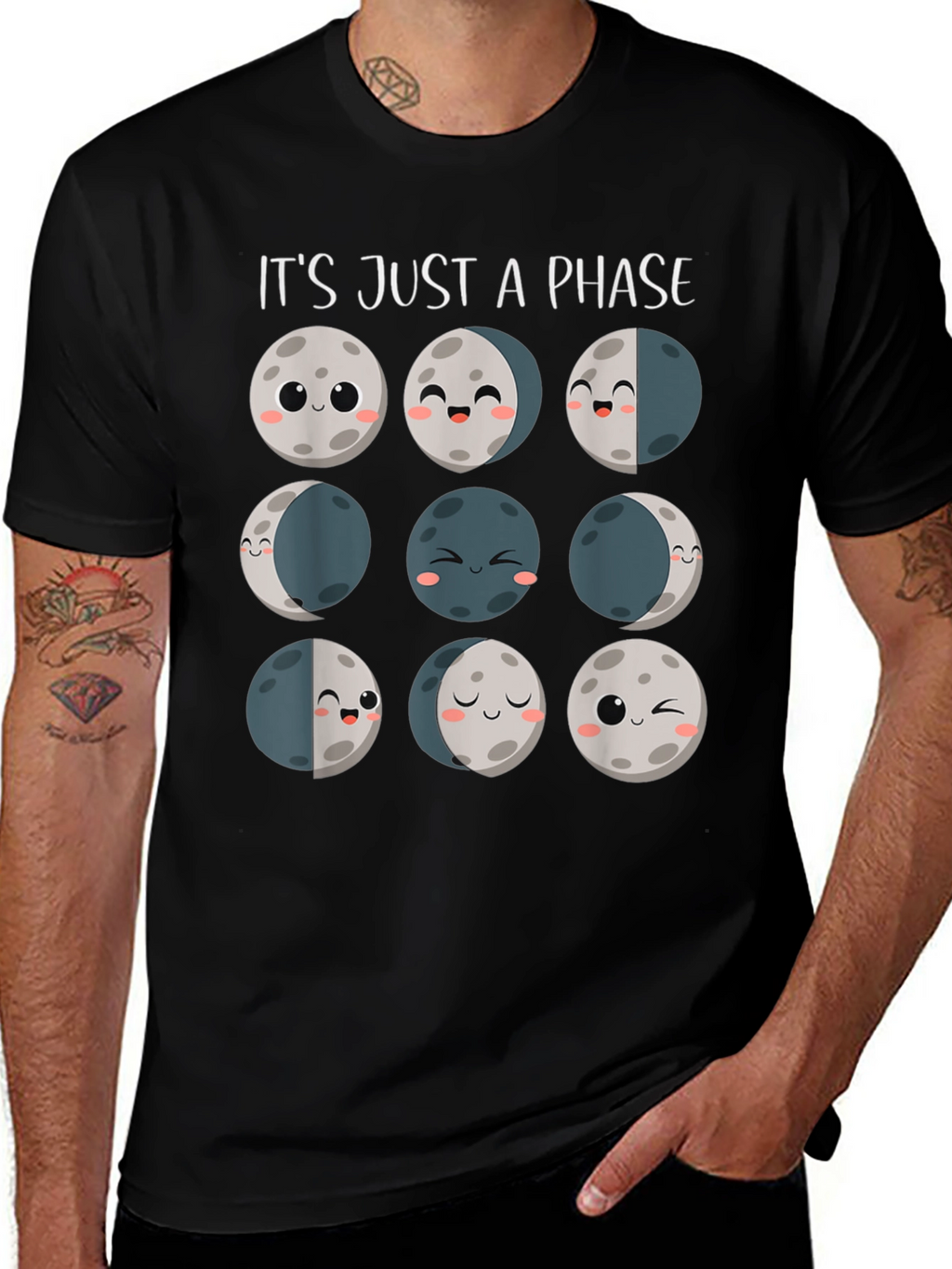 Its Just a Phase Moon Graphic T-Shirt