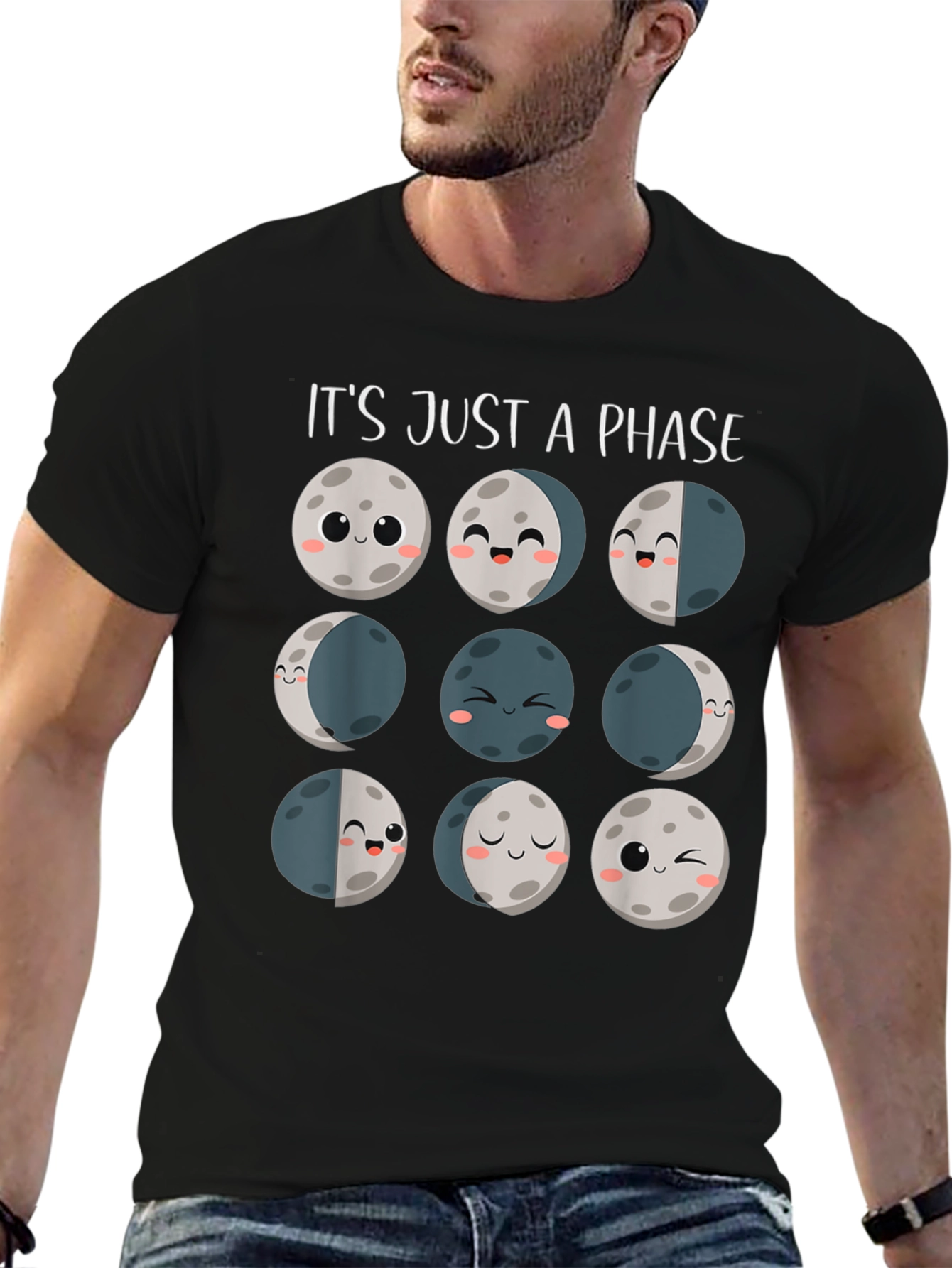 Its Just a Phase Moon Graphic T-Shirt