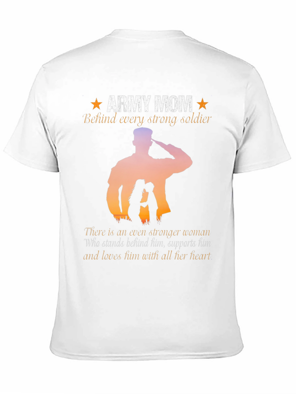 Army Mom T-Shirt - Strong Soldier Silhouette