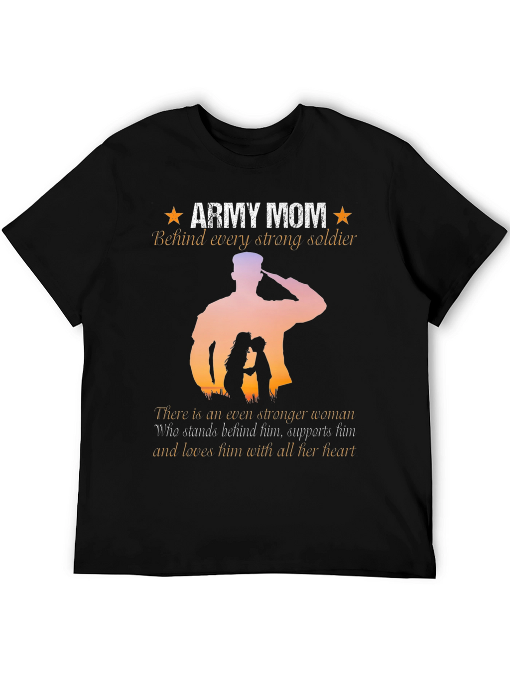 Army Mom T-Shirt - Strong Soldier Silhouette