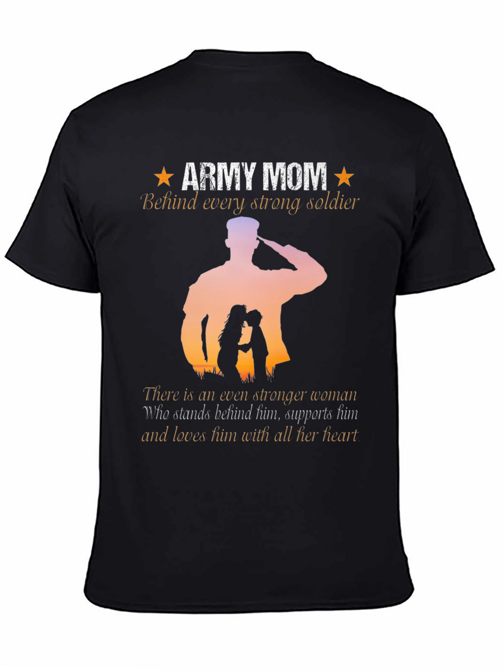 Army Mom T-Shirt - Strong Soldier Silhouette