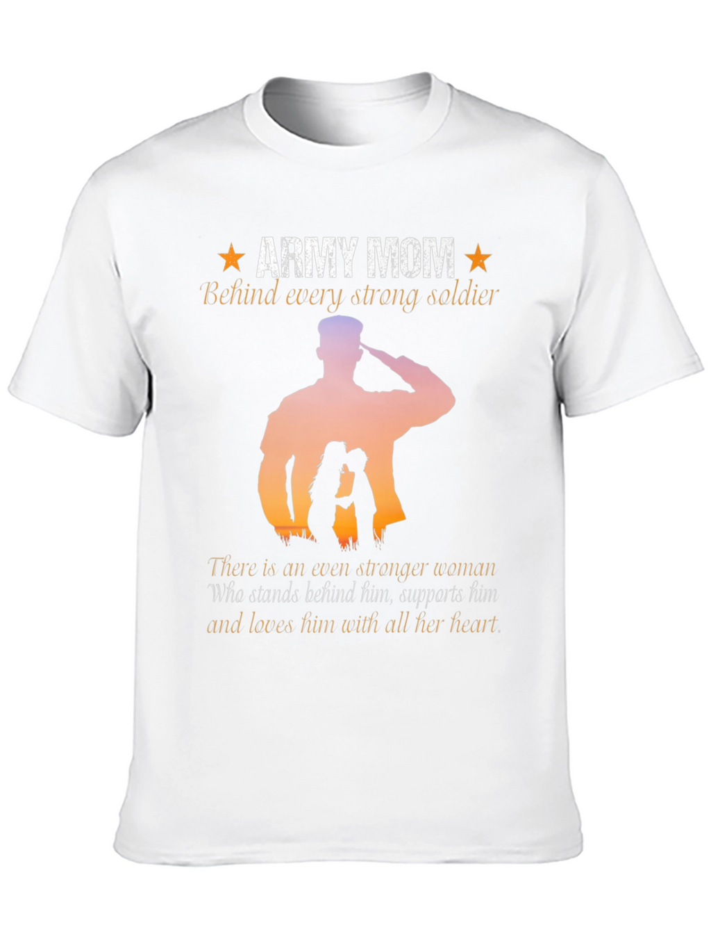 Army Mom T-Shirt - Strong Soldier Silhouette