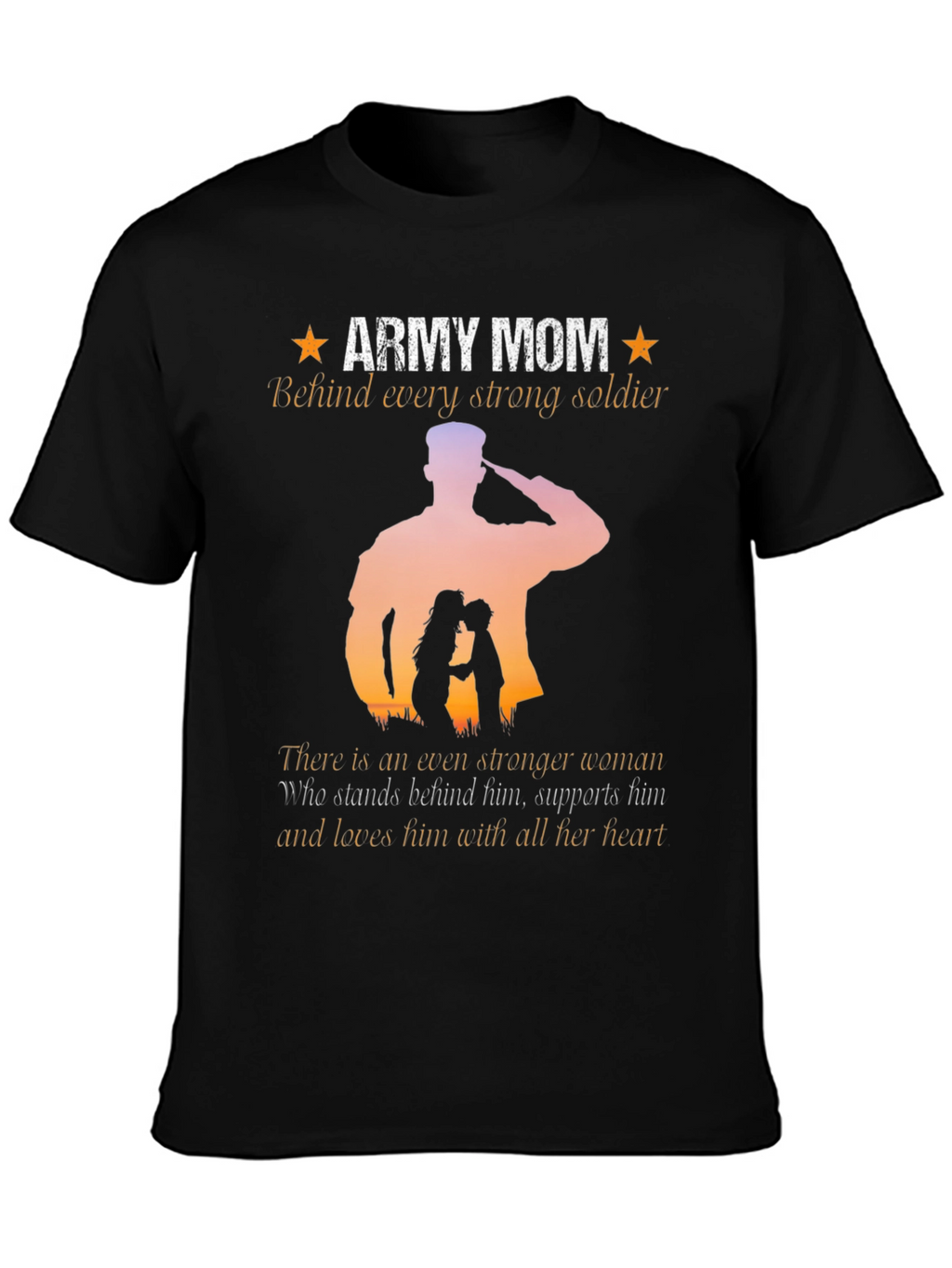 Army Mom T-Shirt - Strong Soldier Silhouette