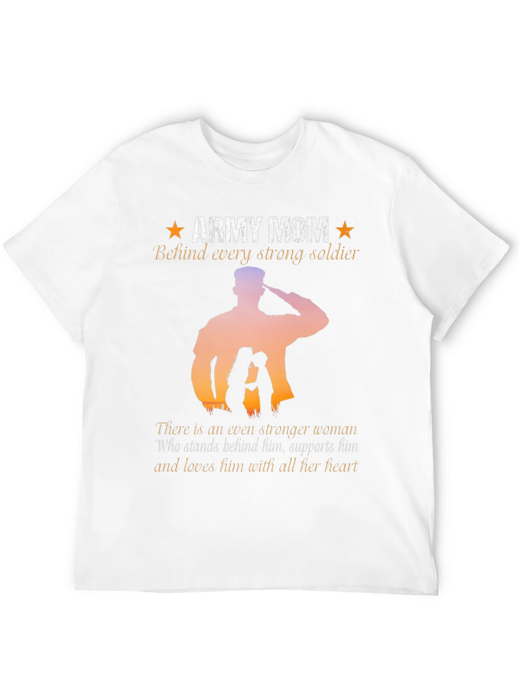 Army Mom T-Shirt - Strong Soldier Silhouette