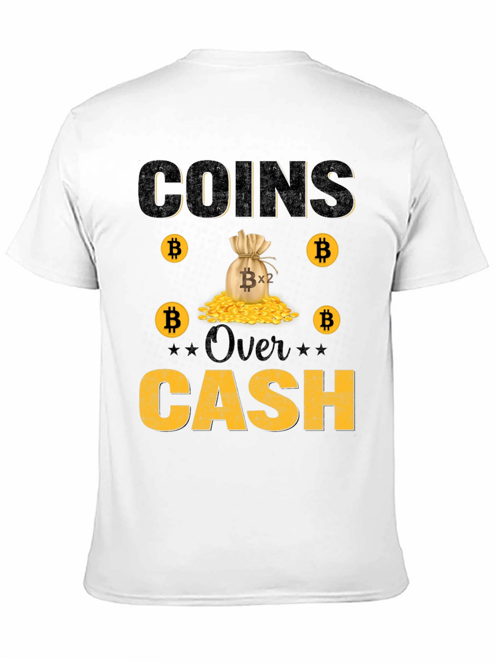 Bitcoin Coins Over Cash Graphic Tee