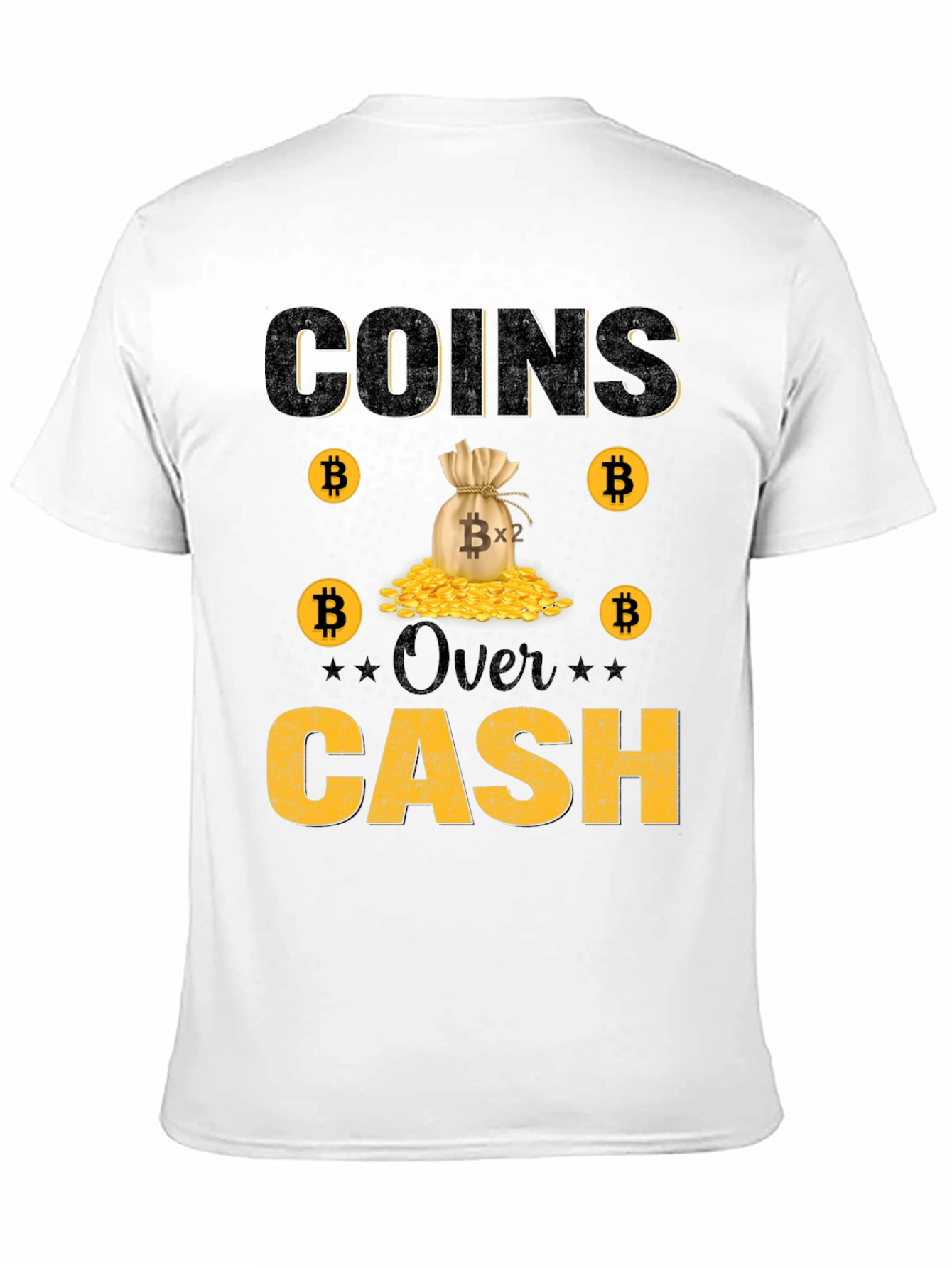 Bitcoin Coins Over Cash Graphic Tee