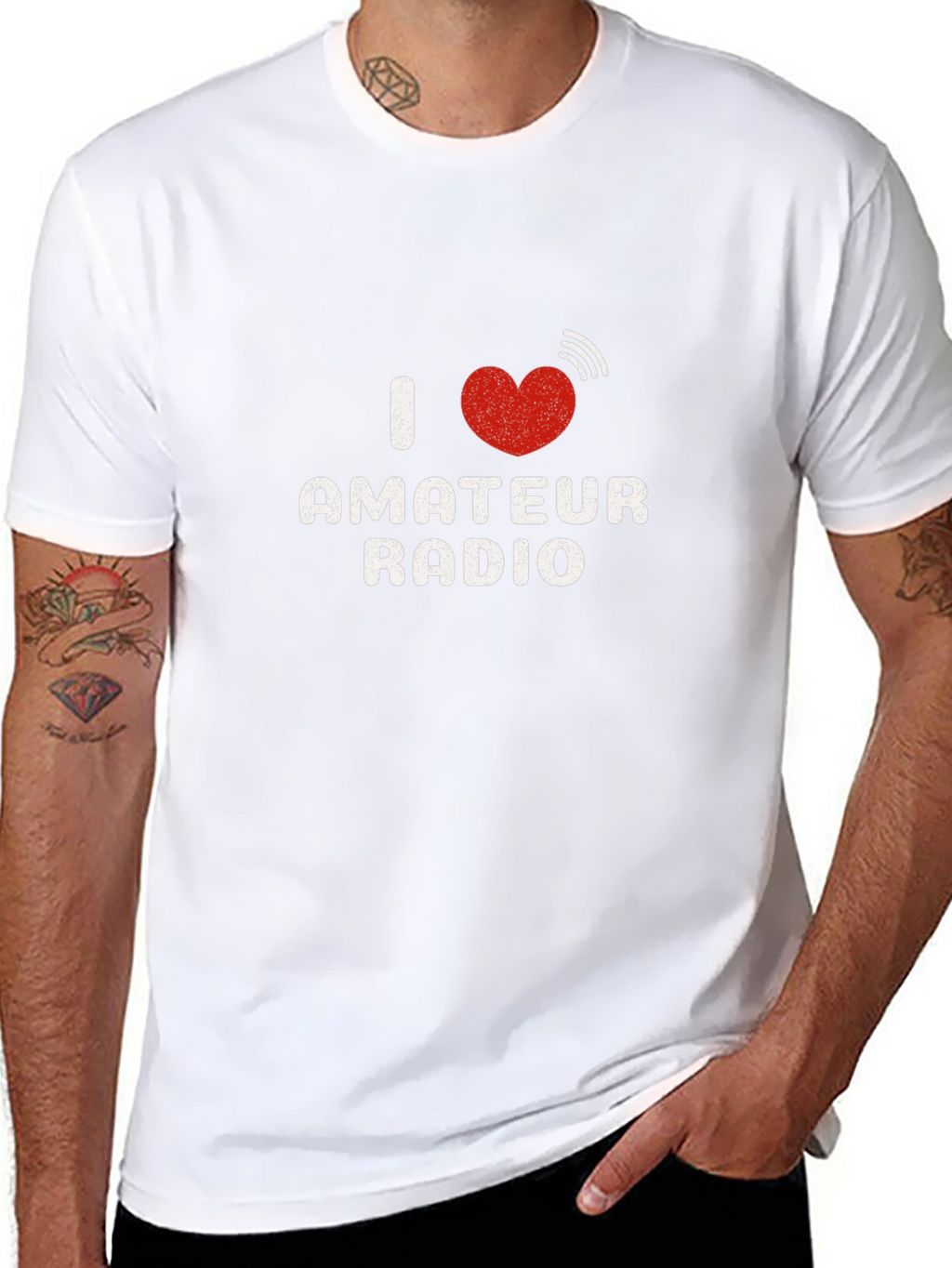 I Heart Amateur Radio Black T-Shirt