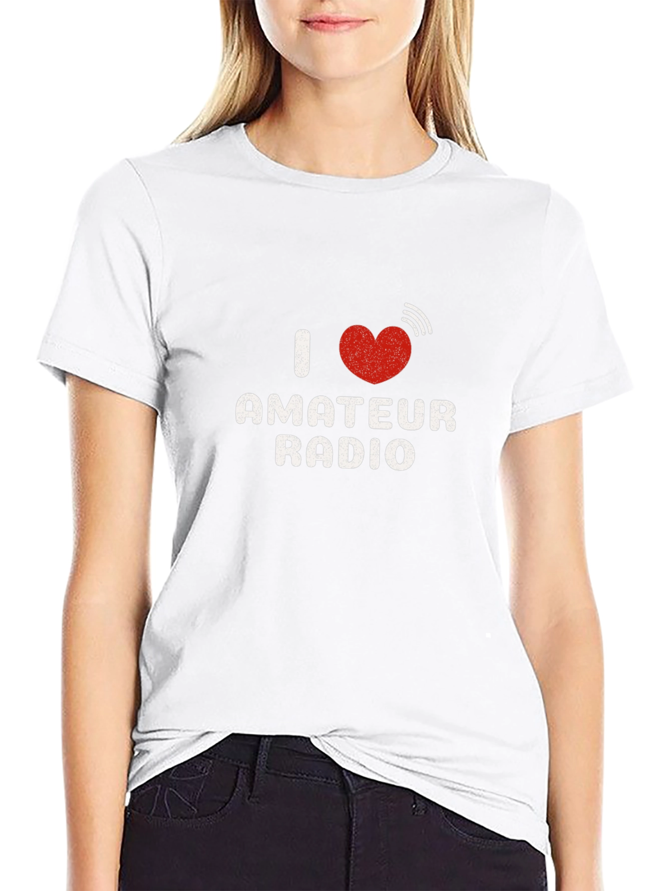 I Heart Amateur Radio Black T-Shirt