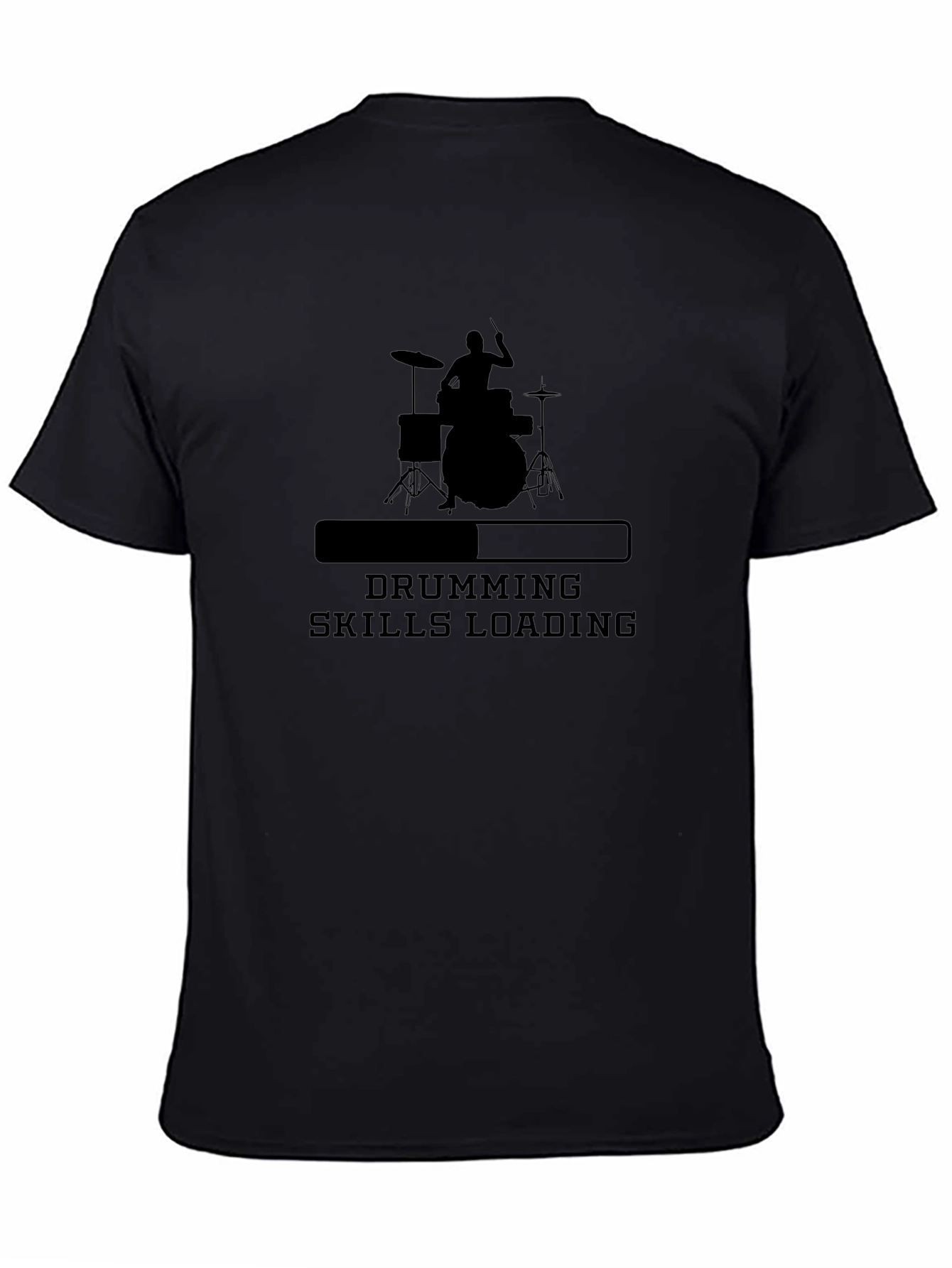 Drumming Skills Loading Graphic Tee - Black Cotton T-Shirt