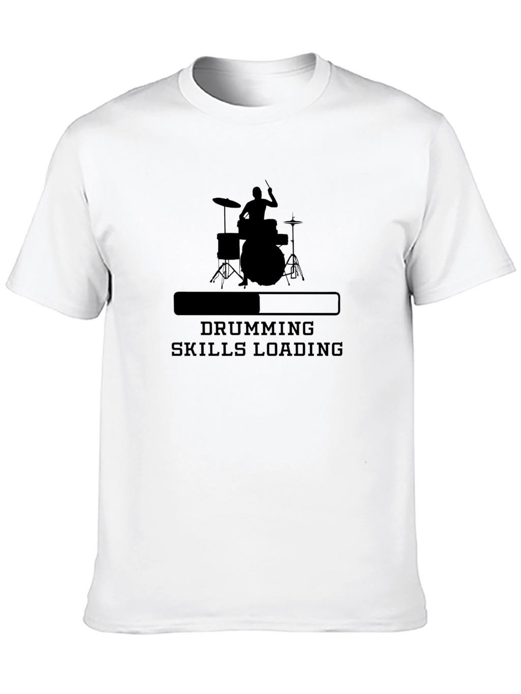 Drumming Skills Loading Graphic Tee - Black Cotton T-Shirt