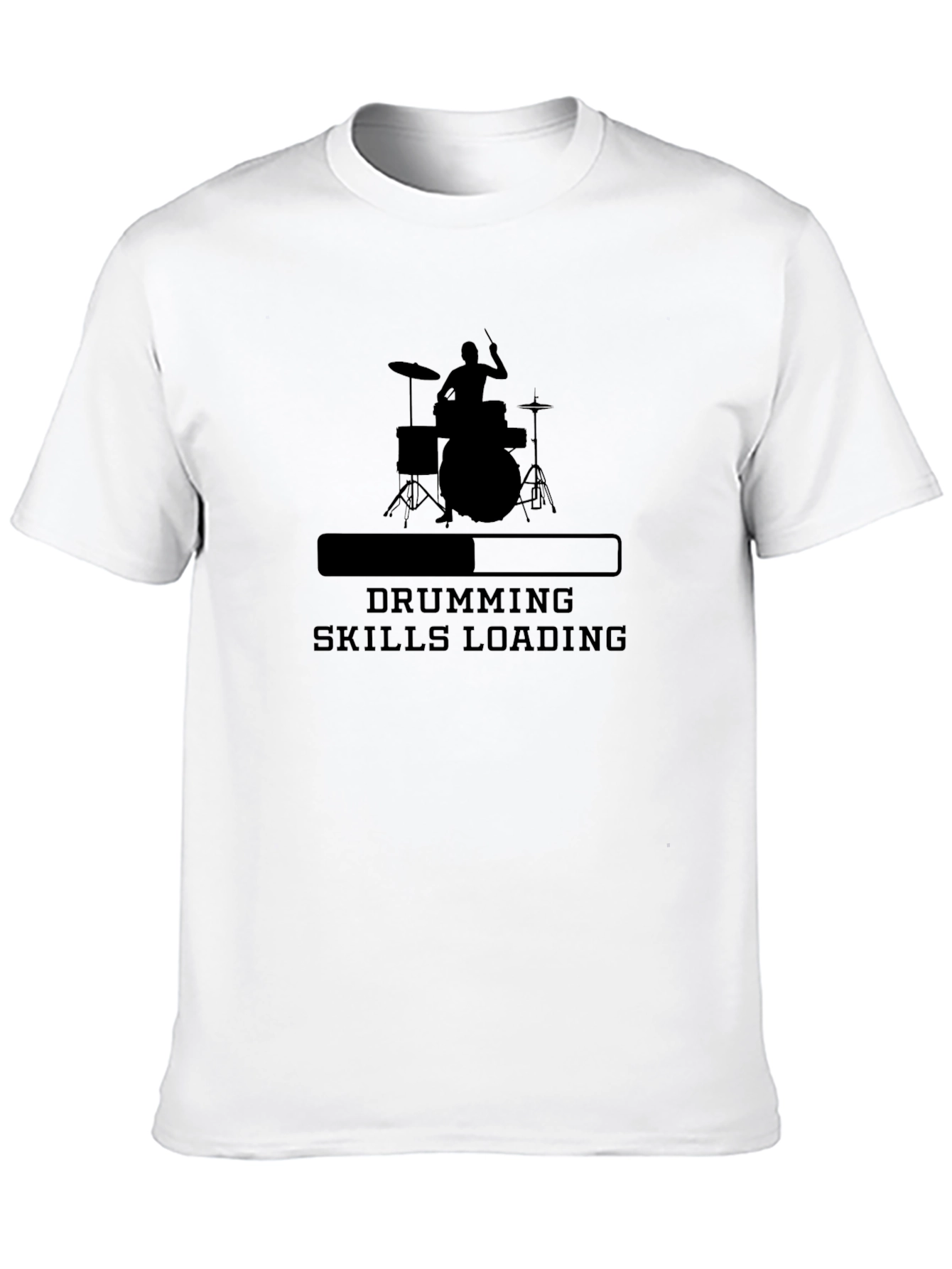 Drumming Skills Loading Graphic Tee - Black Cotton T-Shirt