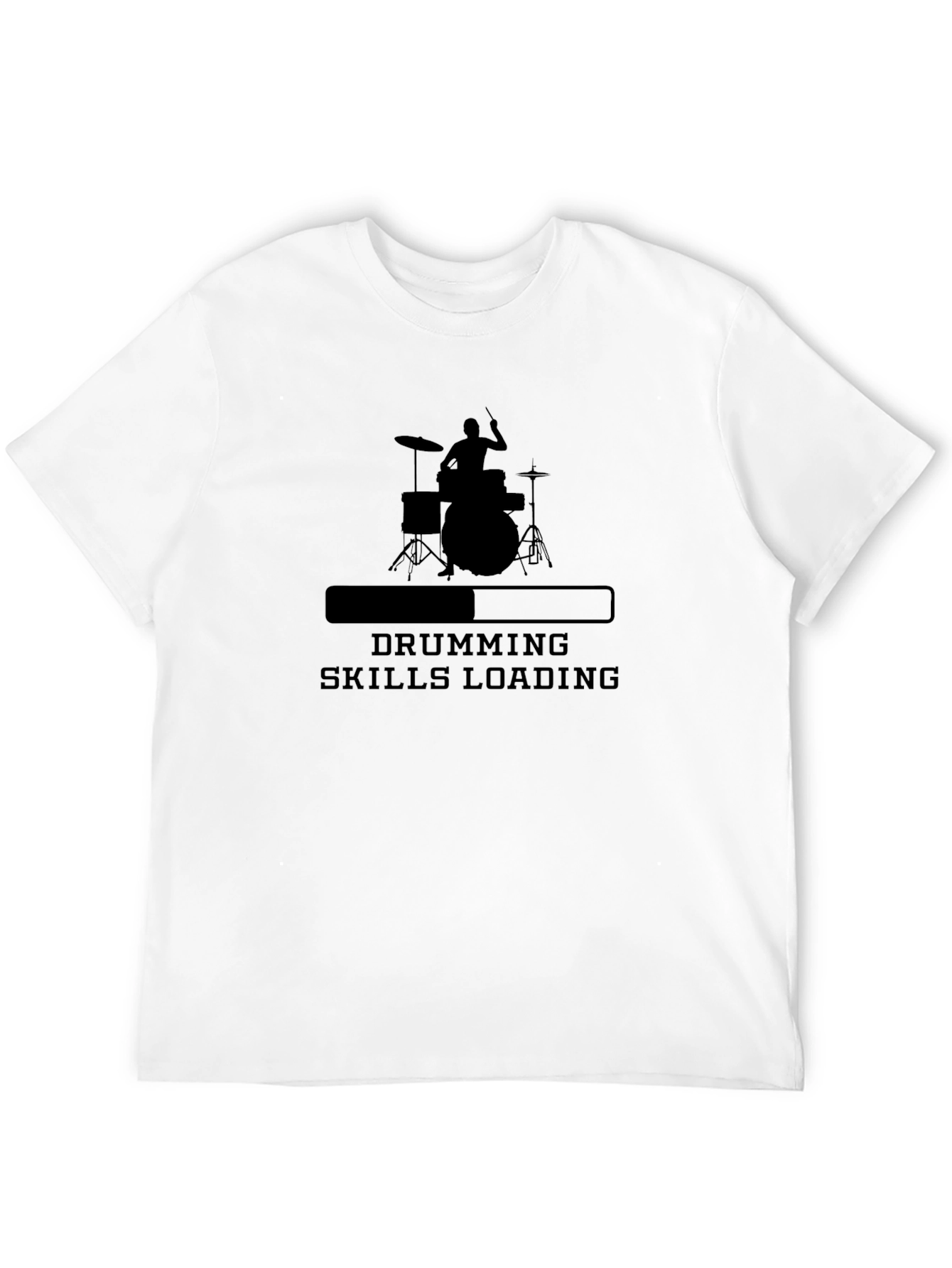 Drumming Skills Loading Graphic Tee - Black Cotton T-Shirt