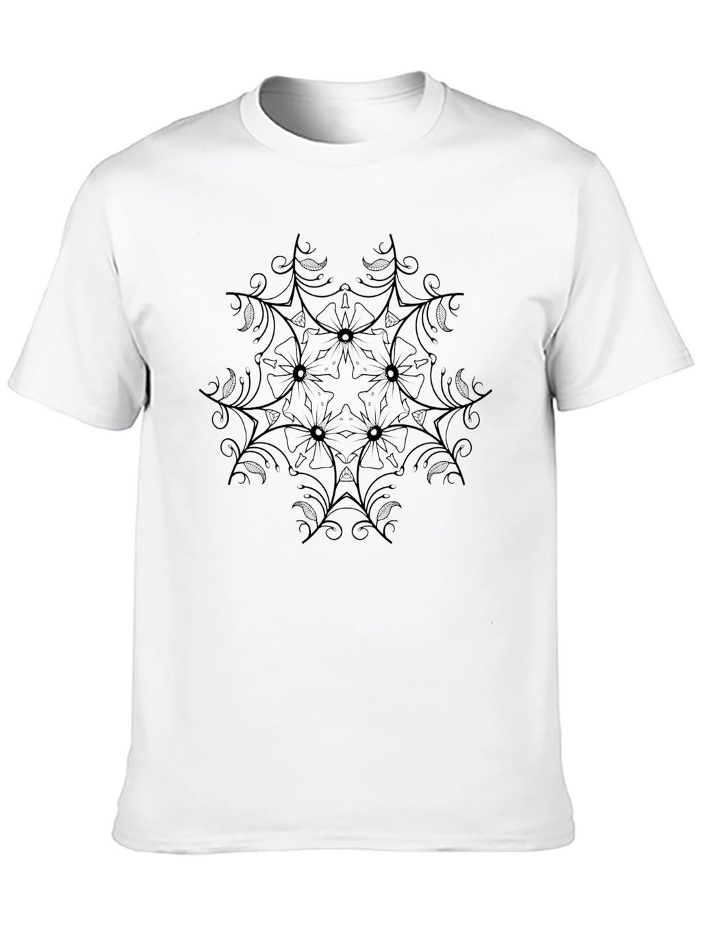 Geometric Mandala Print Crew Neck T-Shirt