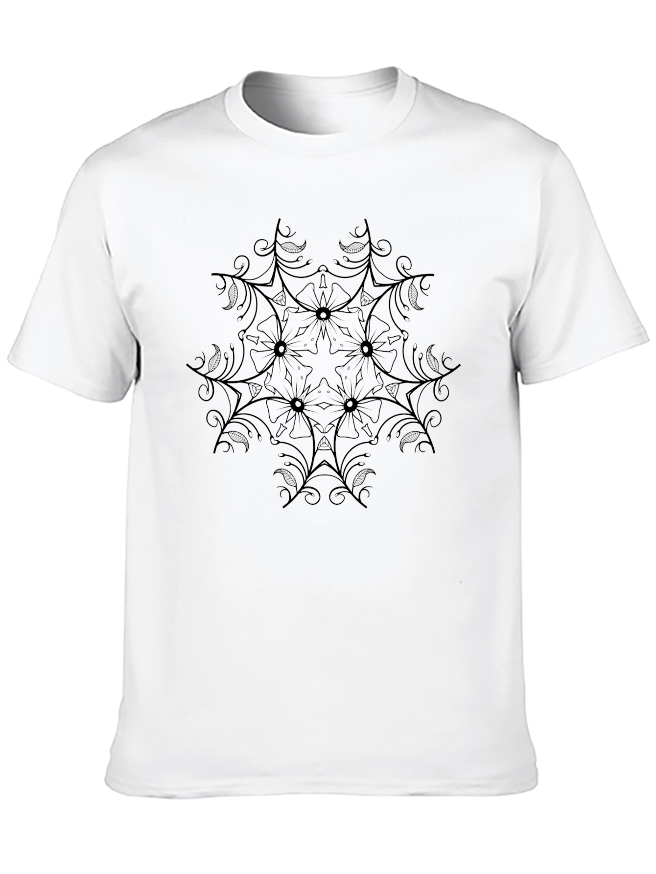 Geometric Mandala Print Crew Neck T-Shirt