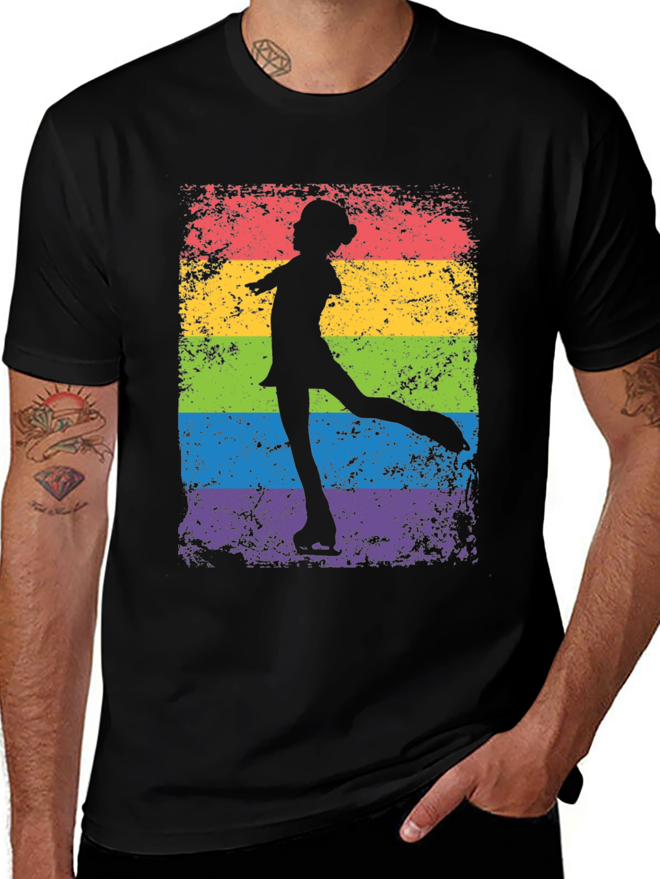 Rainbow Ice Skater Graphic Tee