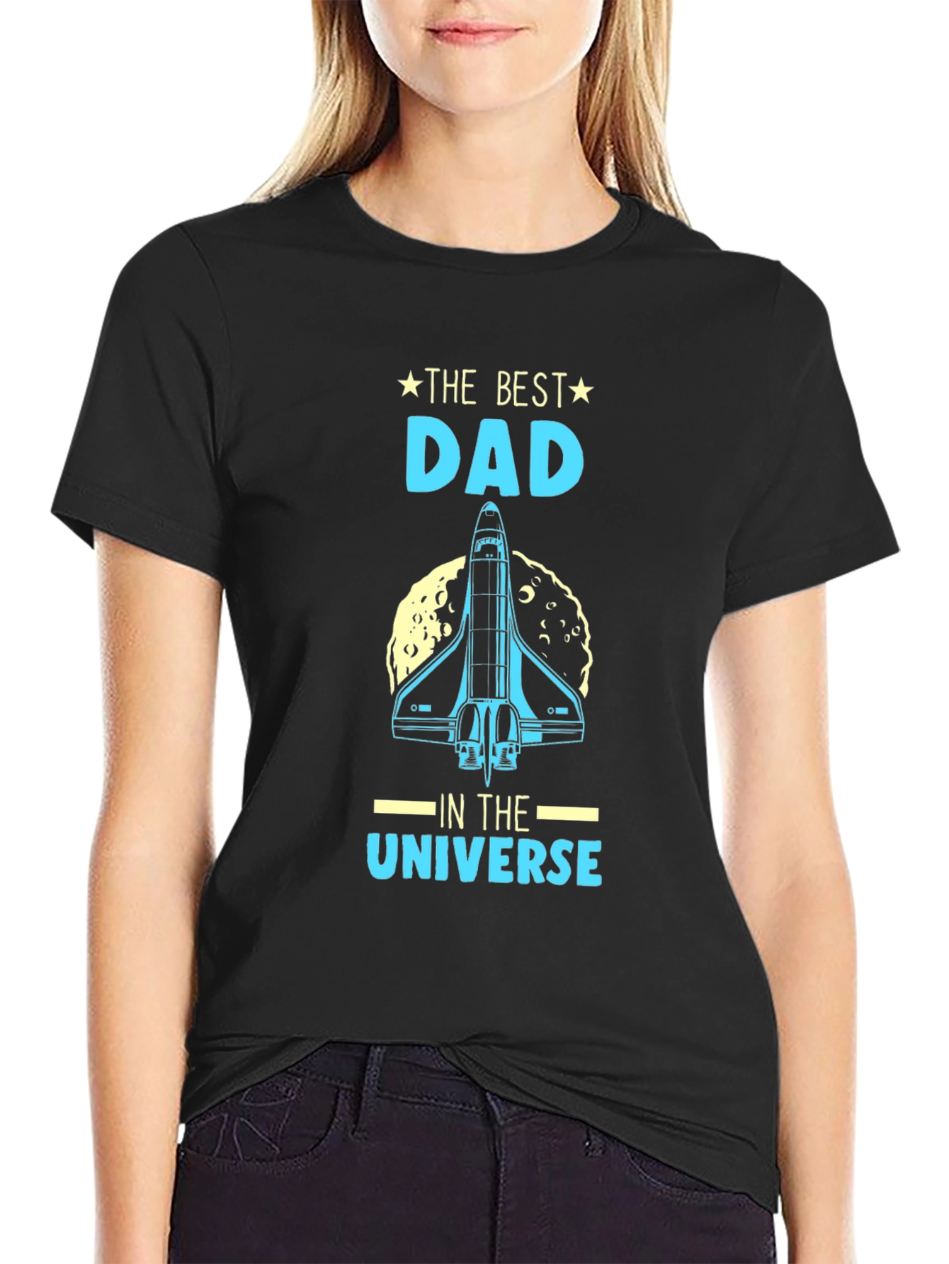 Best Dad in the Universe T-Shirt - Space Shuttle Design