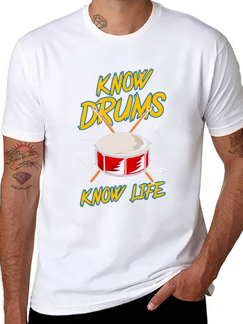 Know Drums Know Life Black Graphic Tee