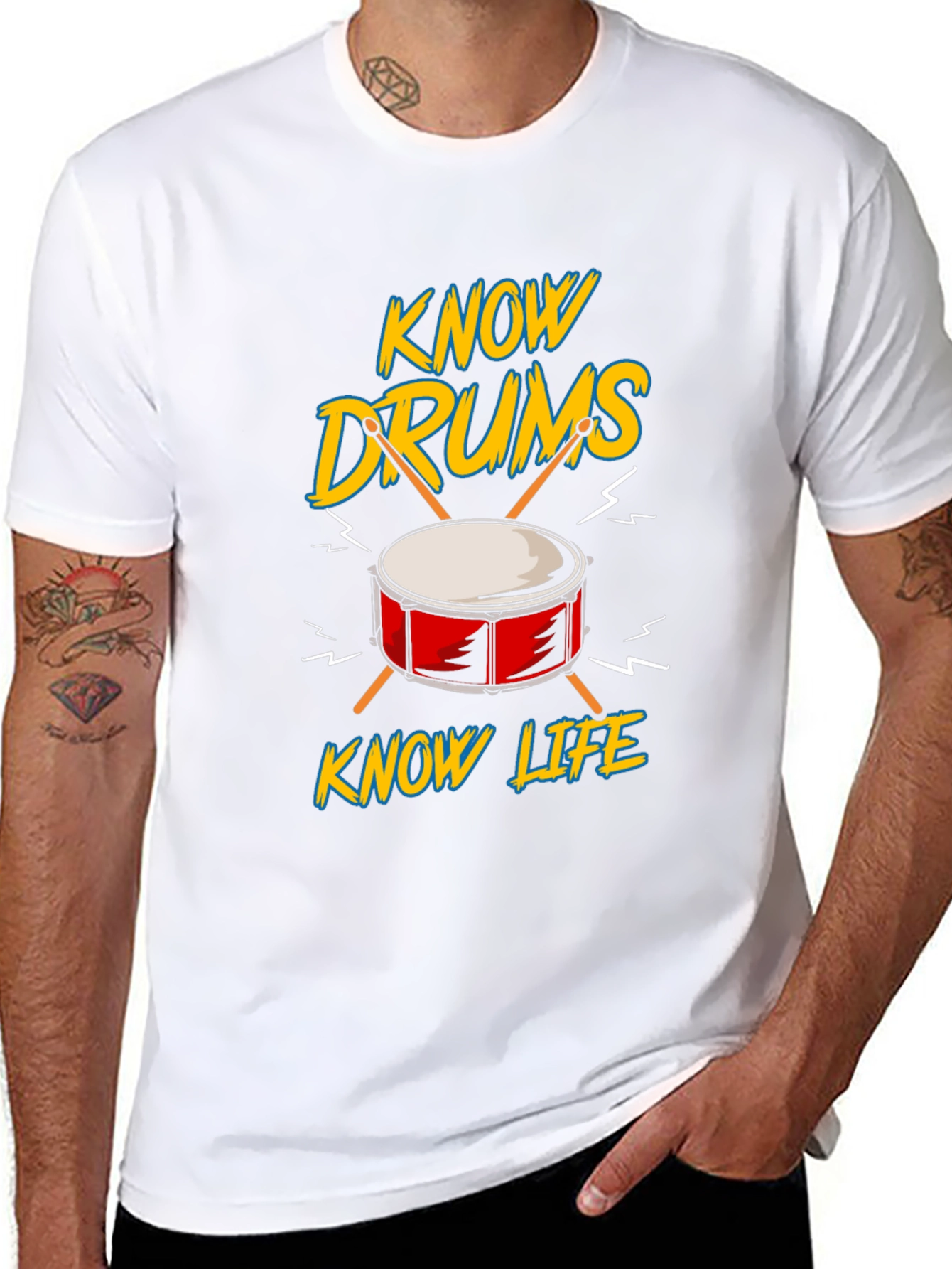 Know Drums Know Life Black Graphic Tee