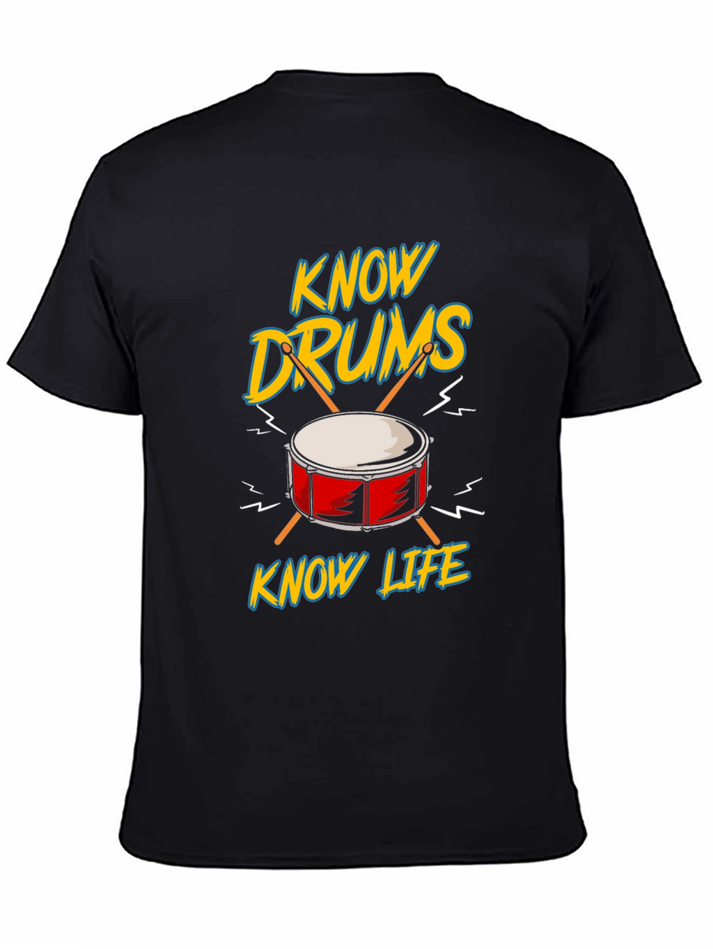Know Drums Know Life Black Graphic Tee