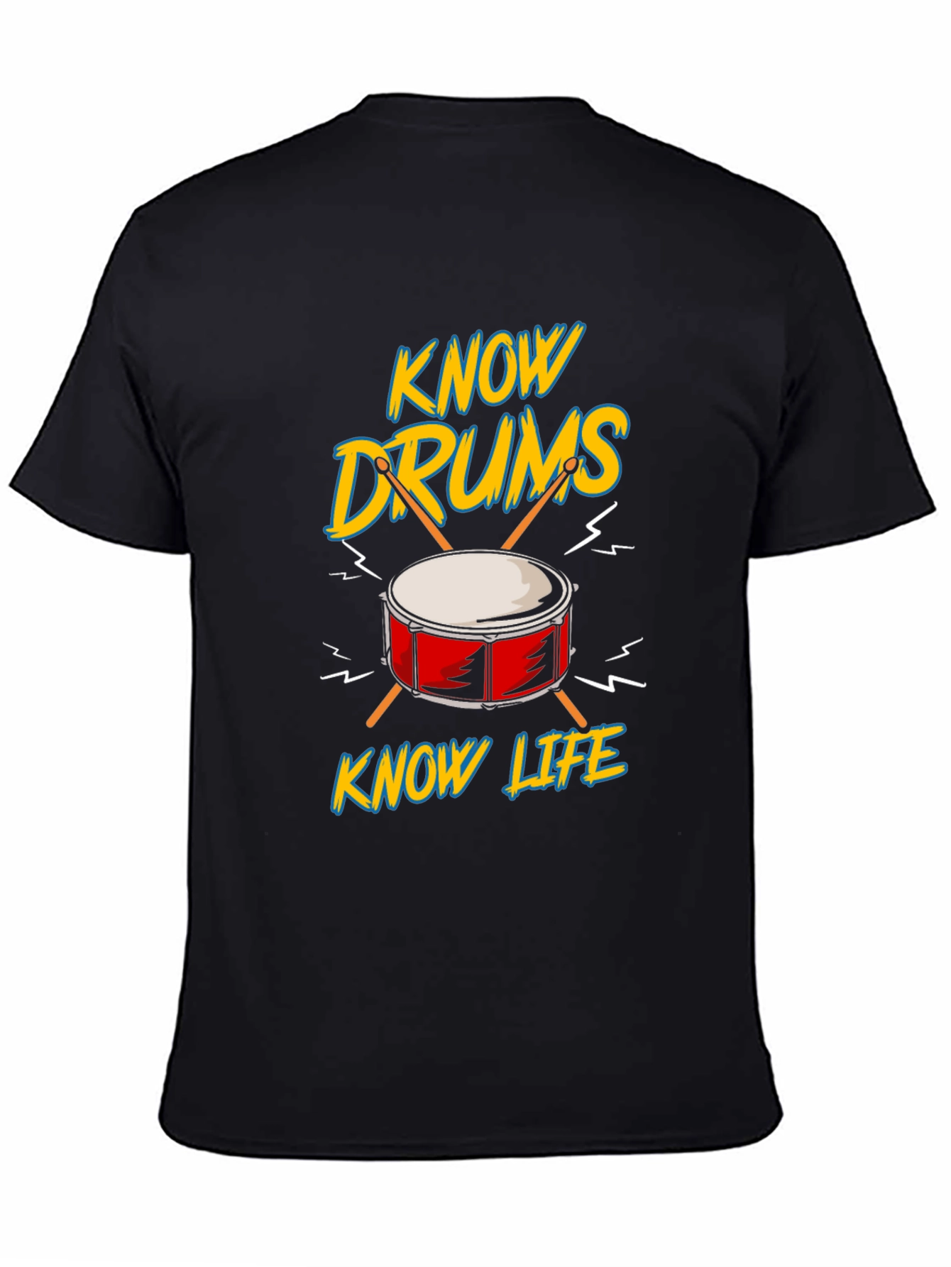 Know Drums Know Life Black Graphic Tee
