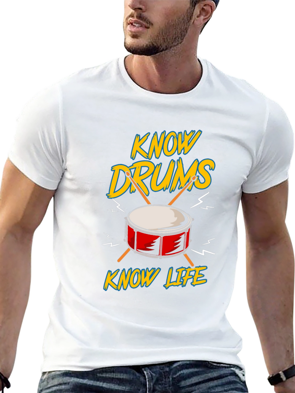 Know Drums Know Life Black Graphic Tee
