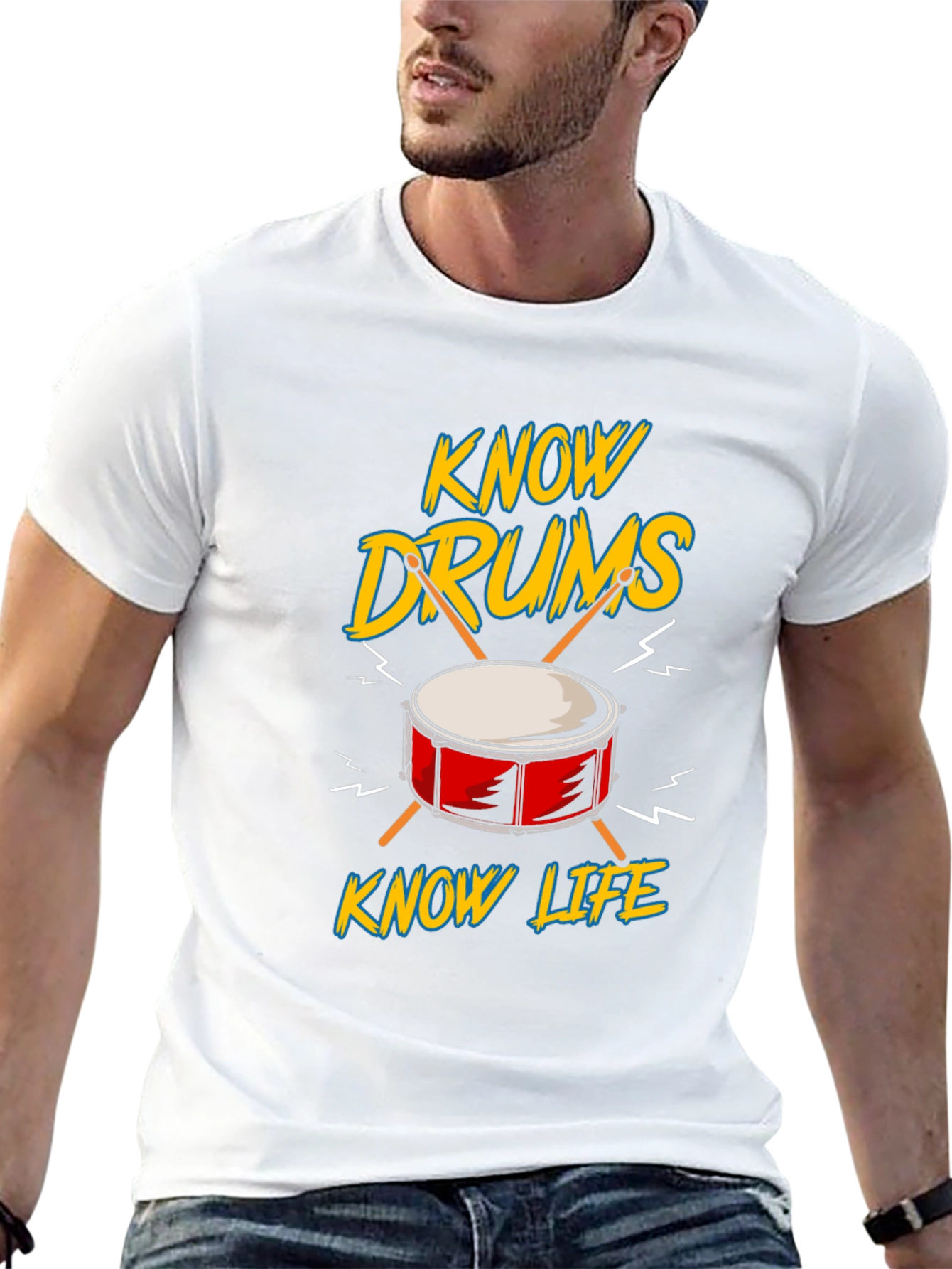 Know Drums Know Life Black Graphic Tee