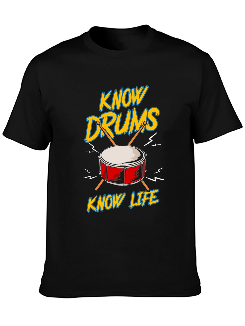 Know Drums Know Life Black Graphic Tee