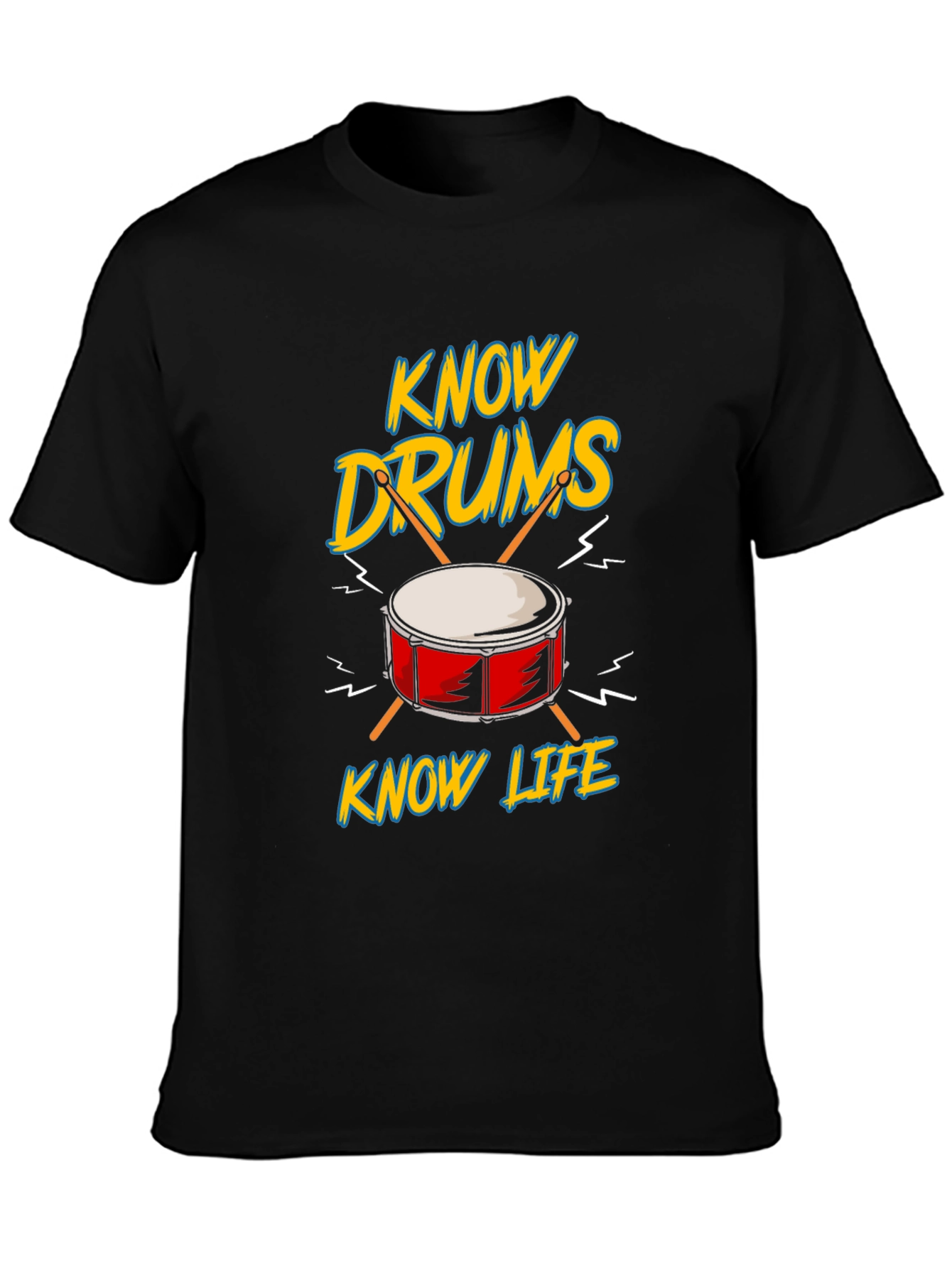 Know Drums Know Life Black Graphic Tee