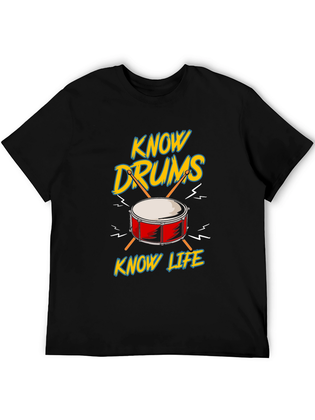 Know Drums Know Life Black Graphic Tee