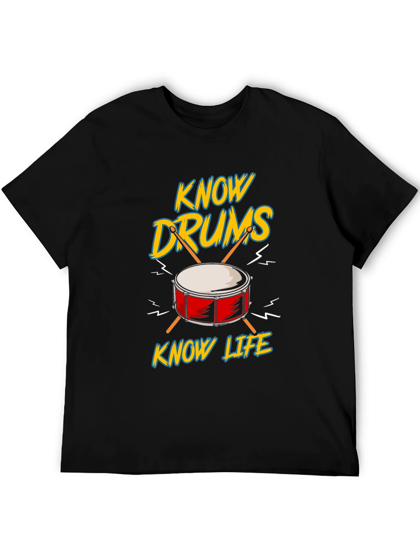 Know Drums Know Life Black Graphic Tee