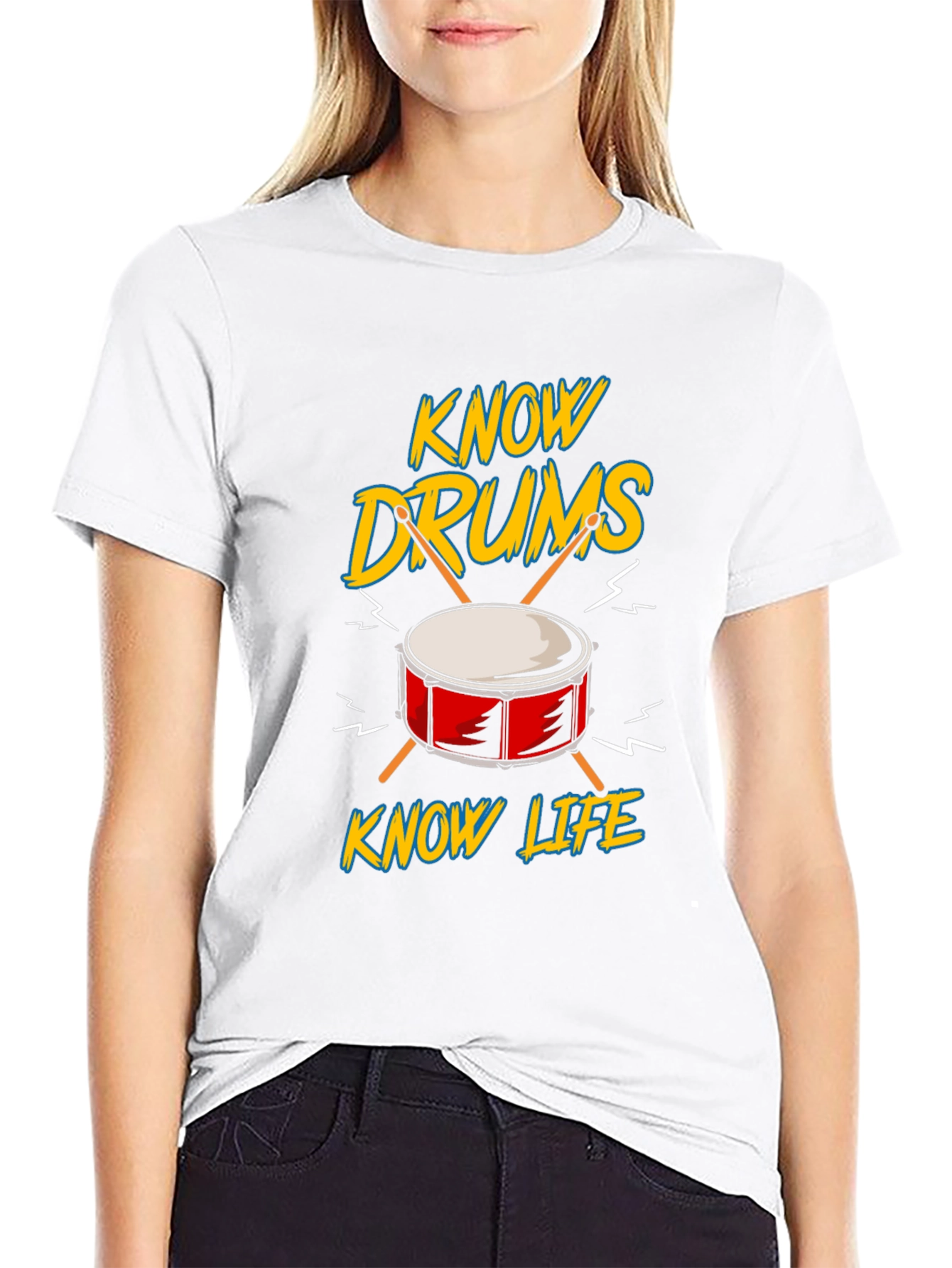Know Drums Know Life Black Graphic Tee