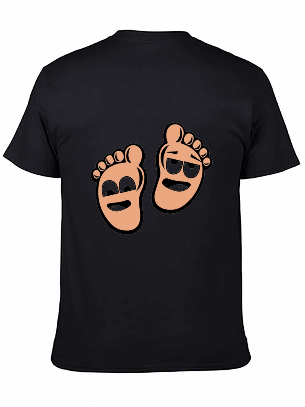 Cartoon Feet Graphic T-Shirt - Black