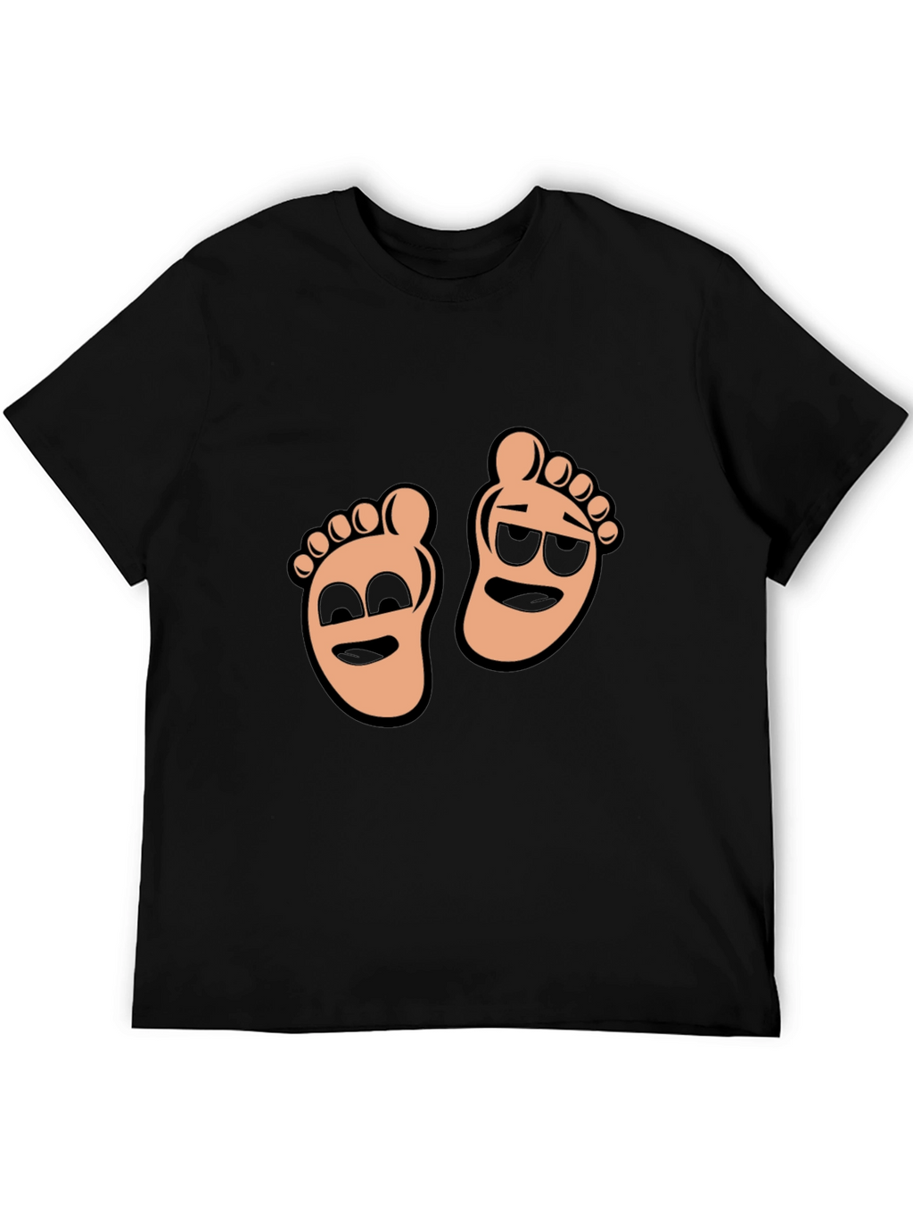 Cartoon Feet Graphic T-Shirt - Black