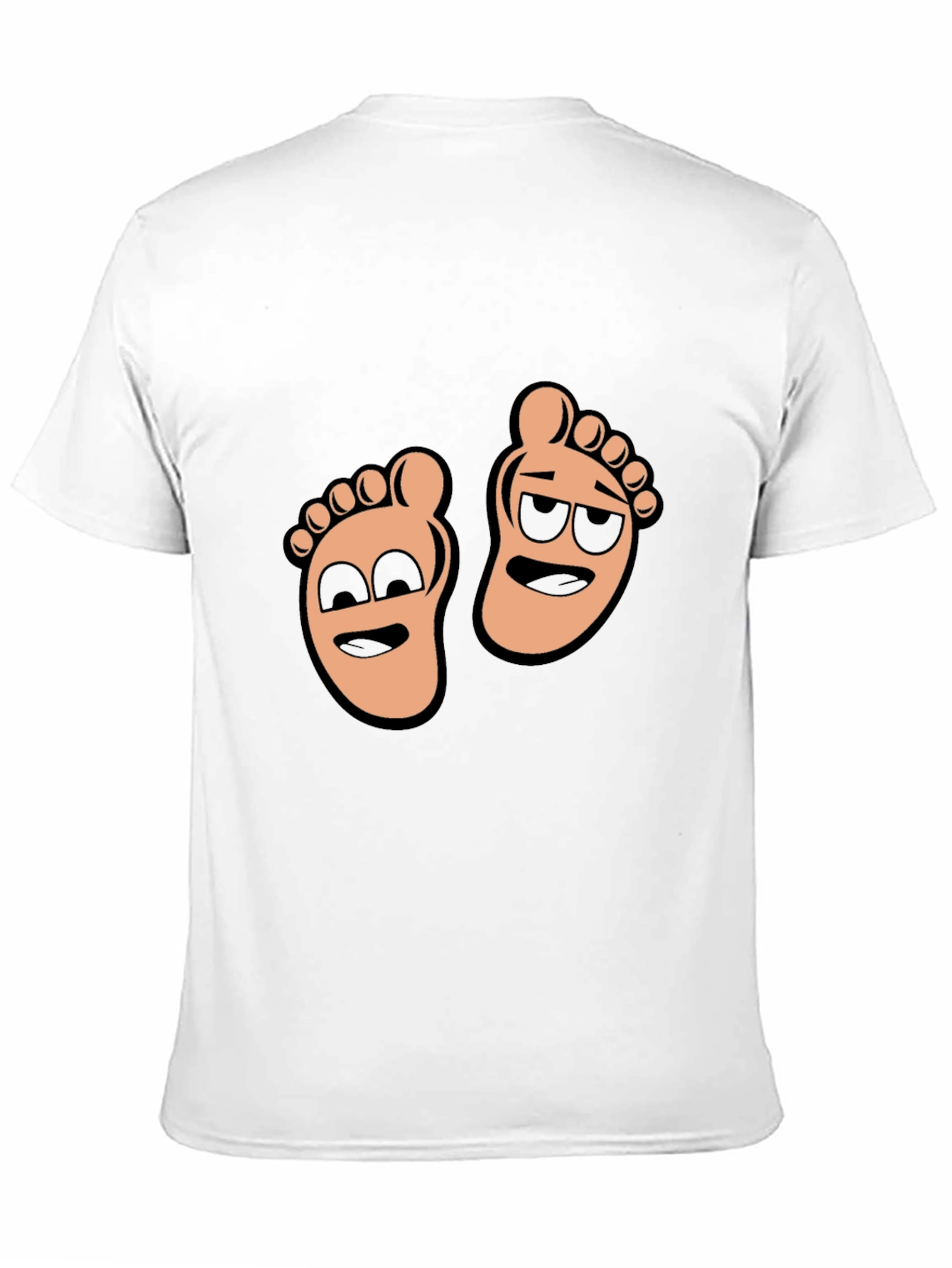 Cartoon Feet Graphic T-Shirt - Black