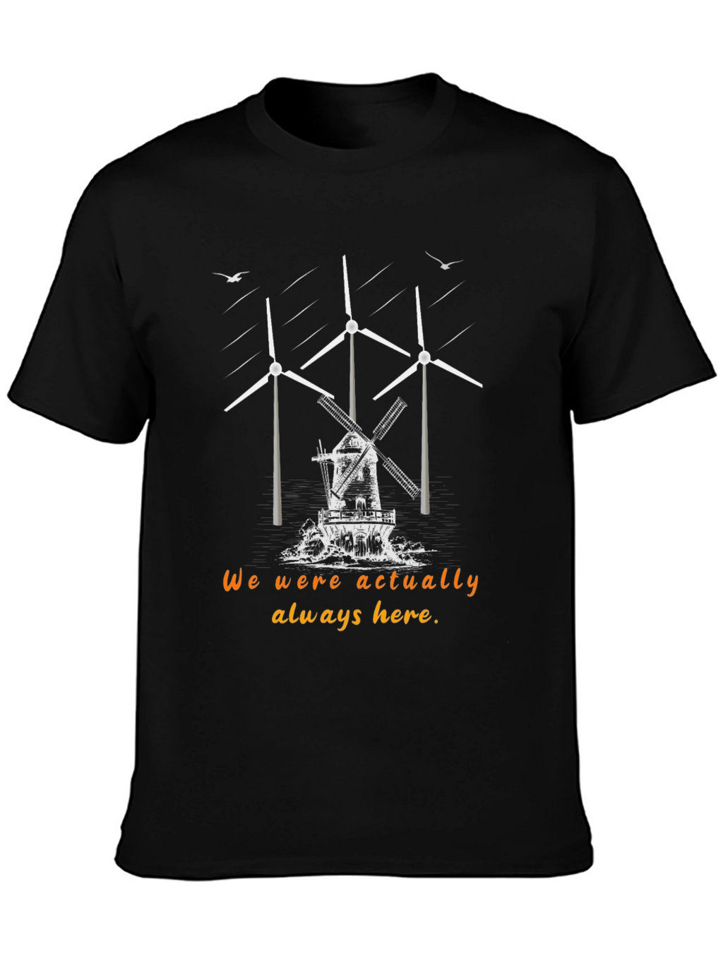 Sustainable Statement Tee - Windmill & Wind Turbine Design