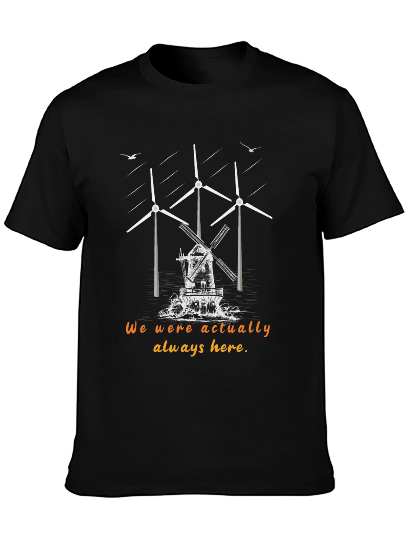 Sustainable Statement Tee - Windmill & Wind Turbine Design