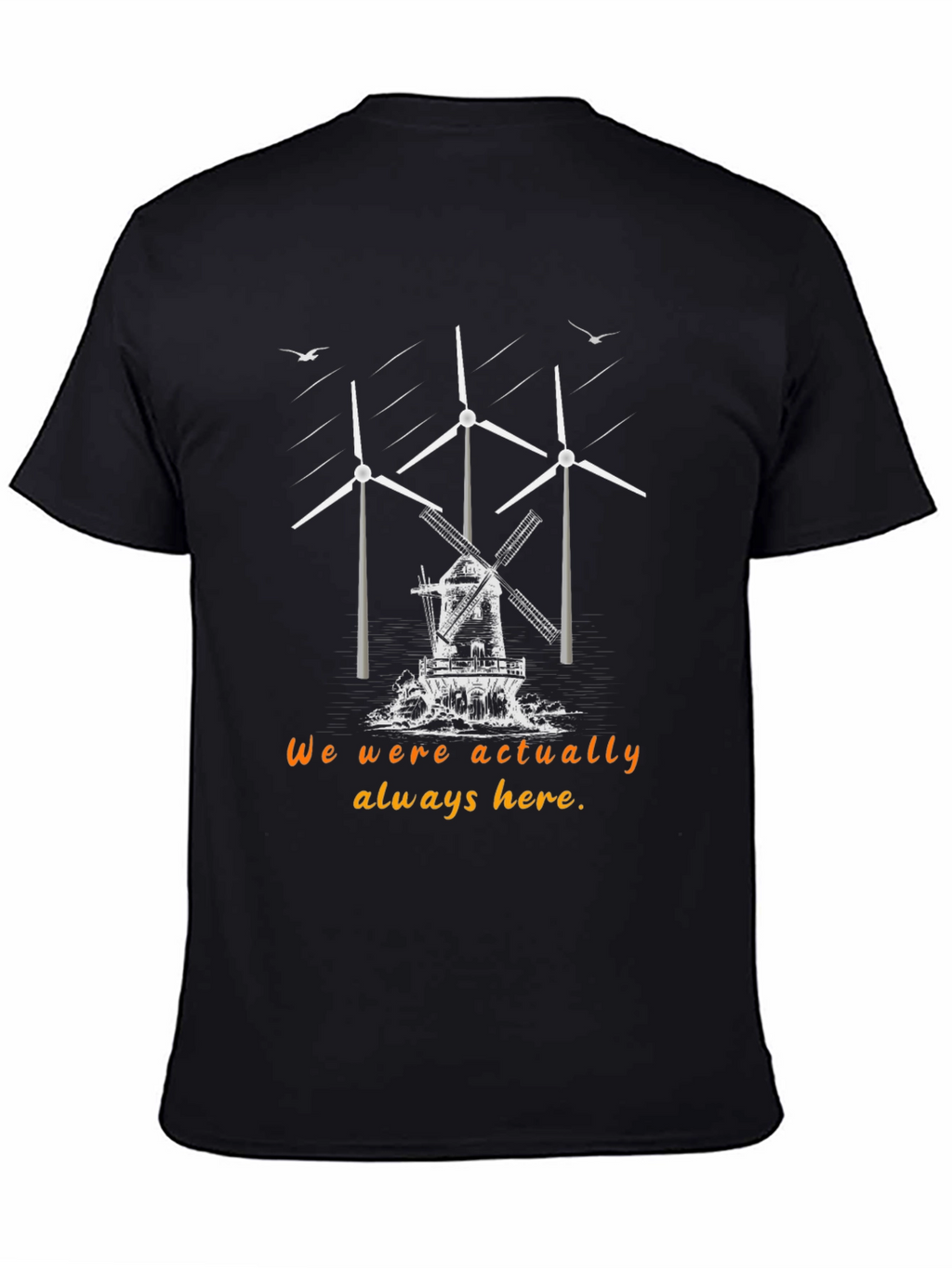 Sustainable Statement Tee - Windmill & Wind Turbine Design