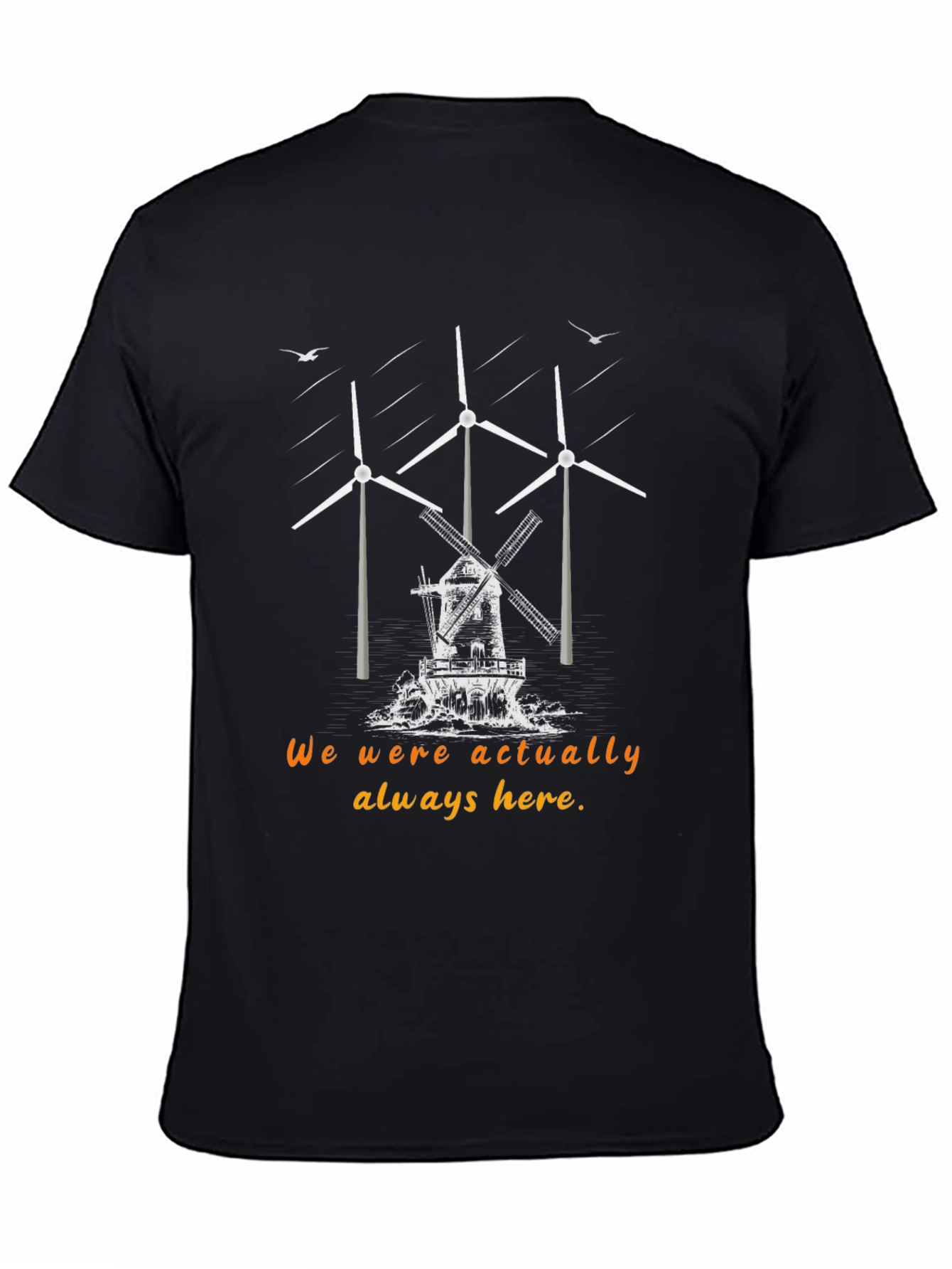 Sustainable Statement Tee - Windmill & Wind Turbine Design