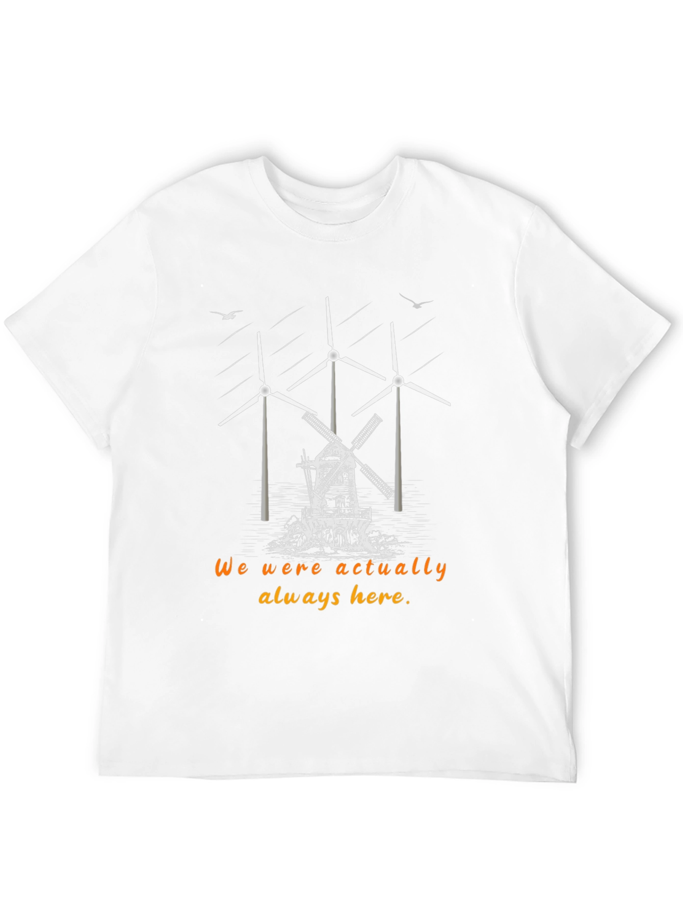 Sustainable Statement Tee - Windmill & Wind Turbine Design