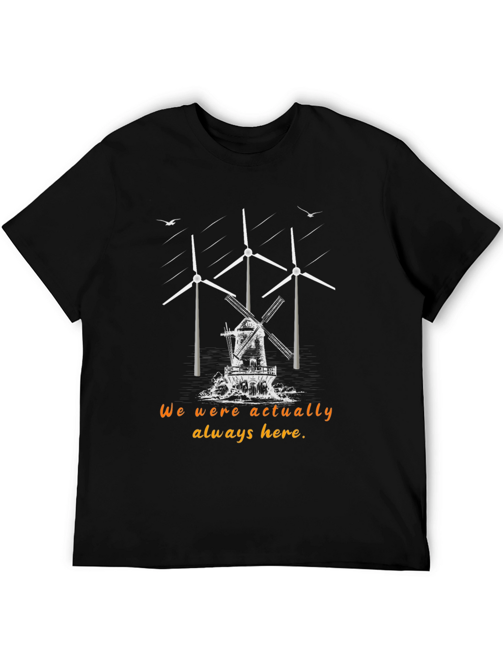 Sustainable Statement Tee - Windmill & Wind Turbine Design