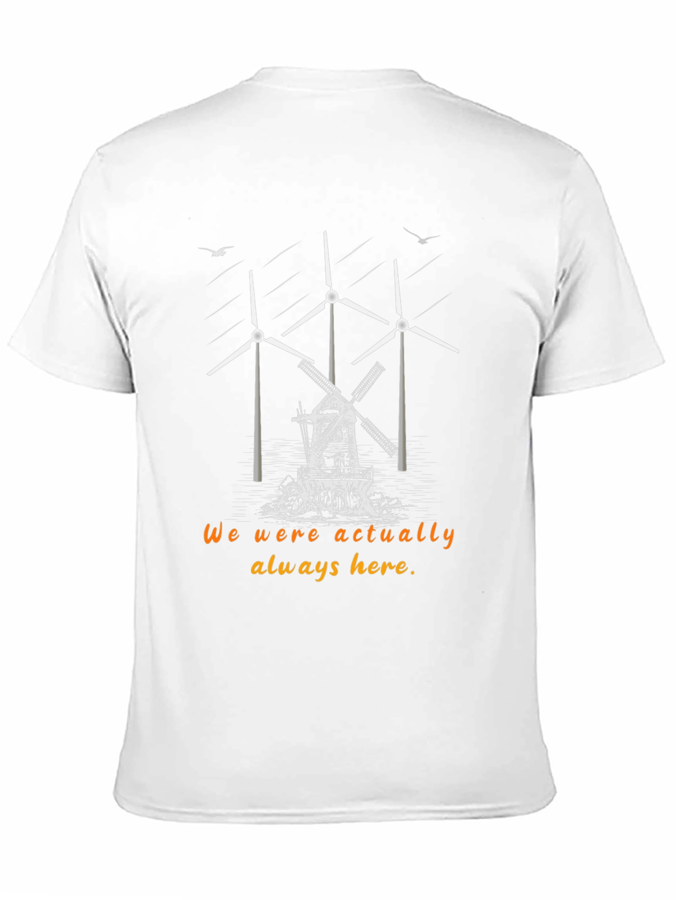 Sustainable Statement Tee - Windmill & Wind Turbine Design