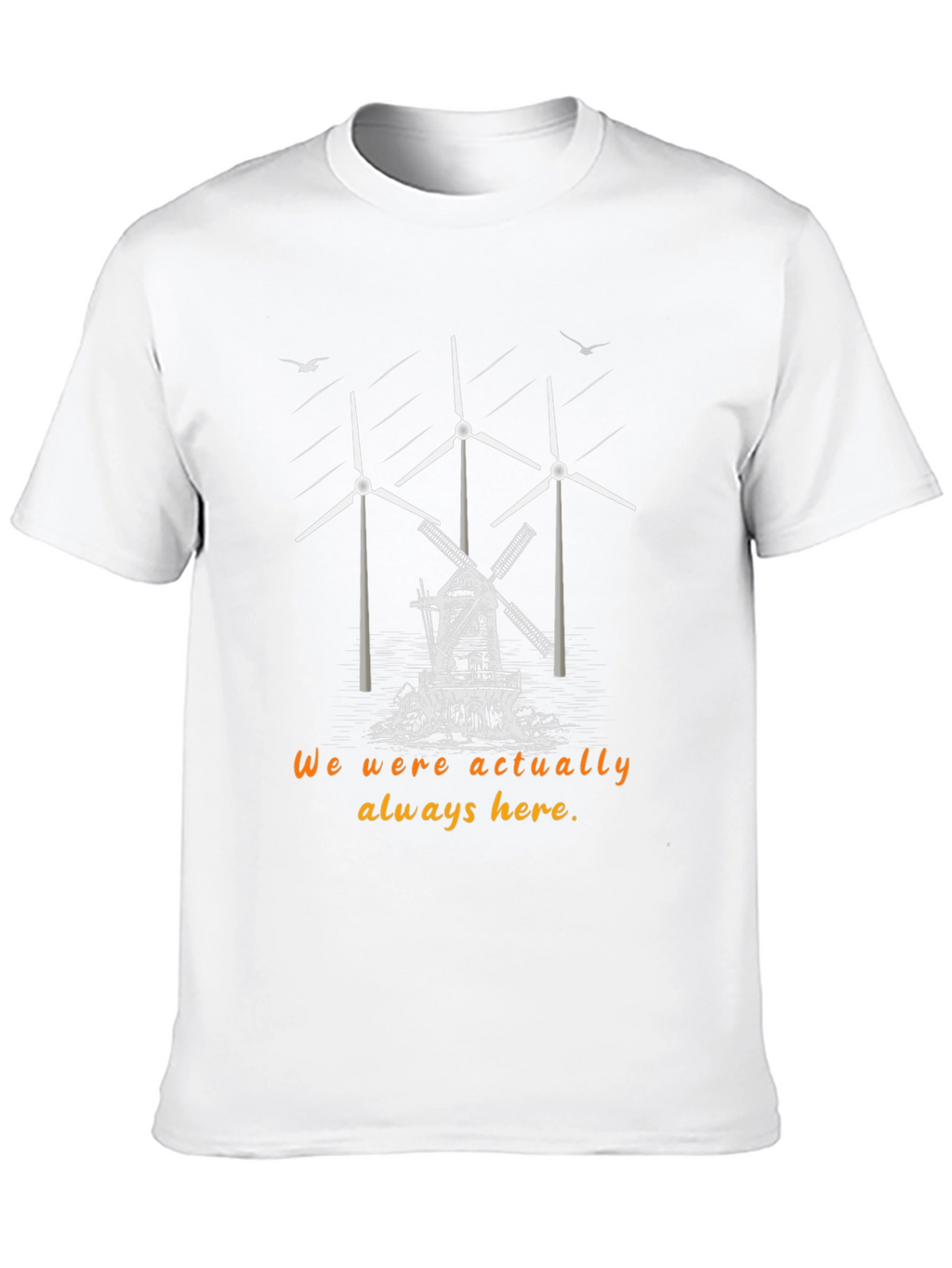 Sustainable Statement Tee - Windmill & Wind Turbine Design