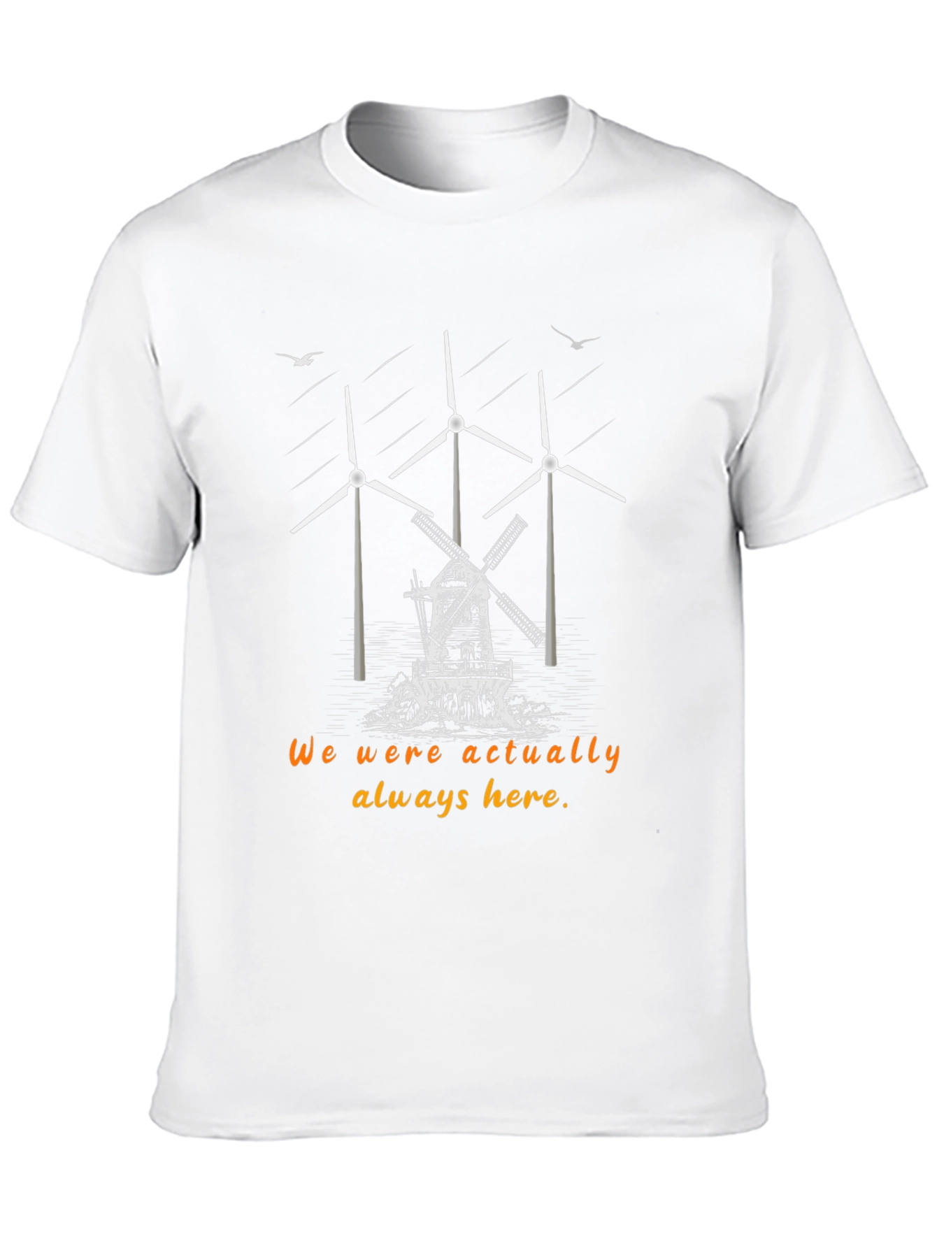 Sustainable Statement Tee - Windmill & Wind Turbine Design
