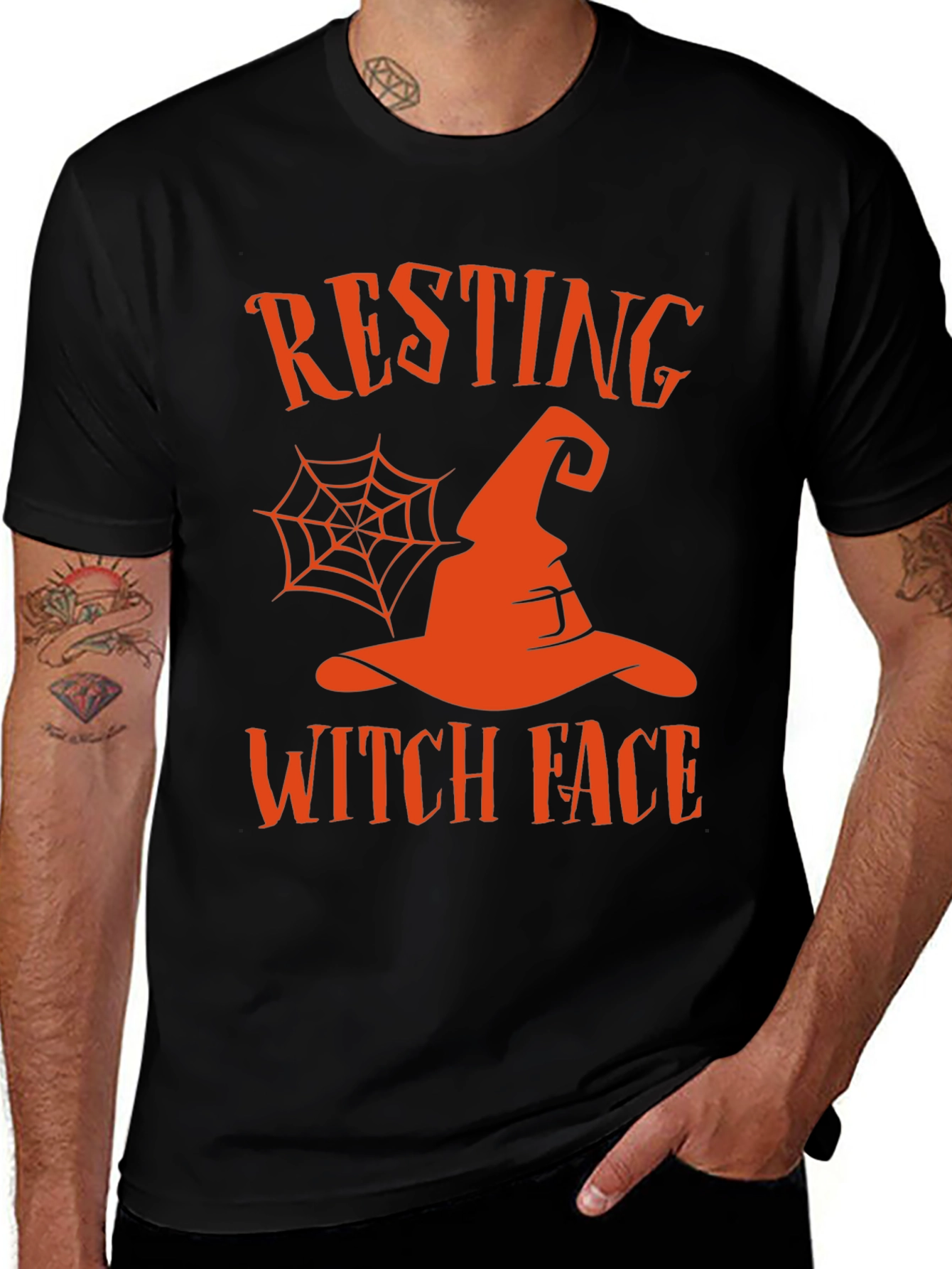 Resting Witch Face Halloween Graphic Tee