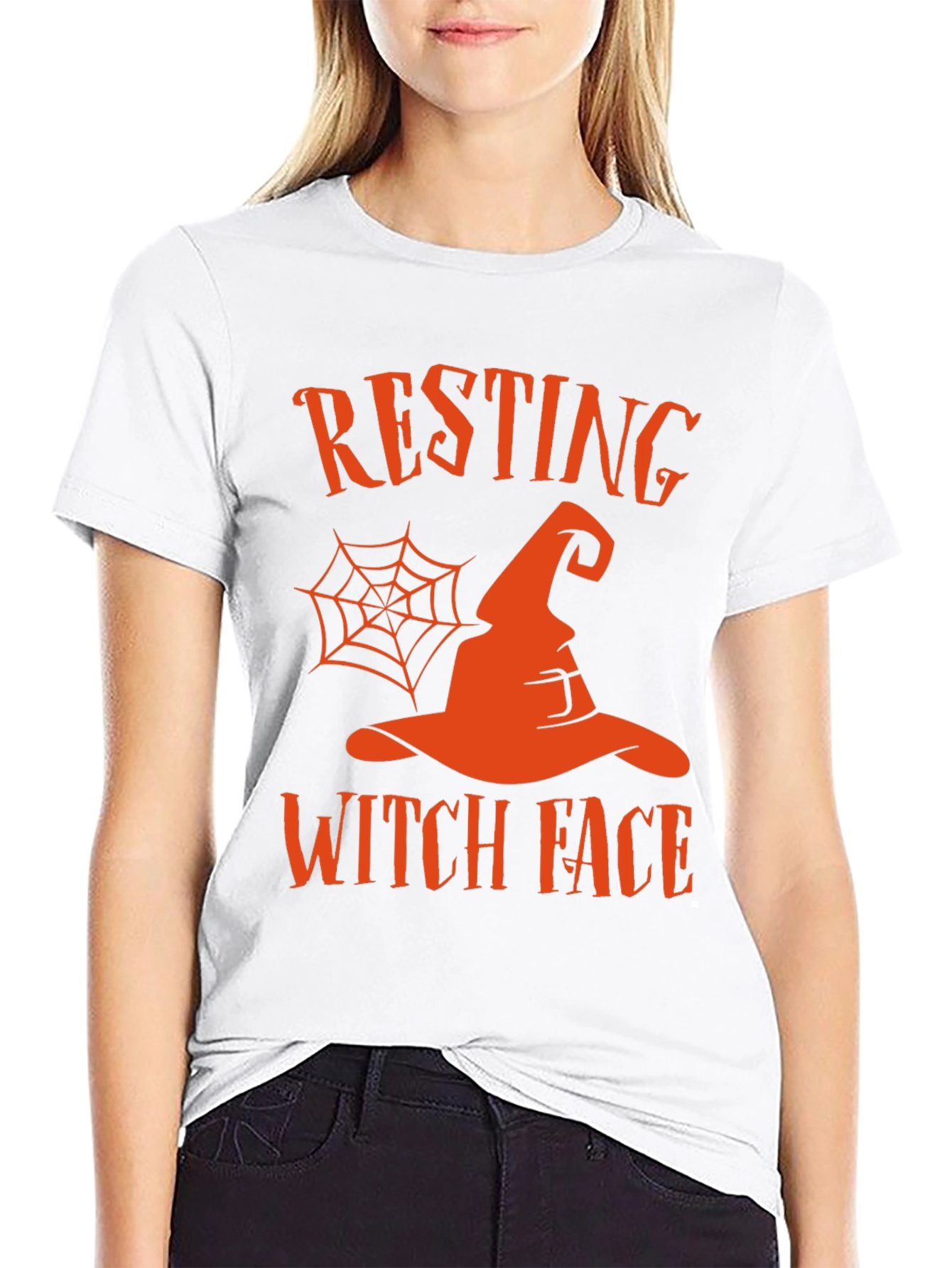 Resting Witch Face Halloween Graphic Tee