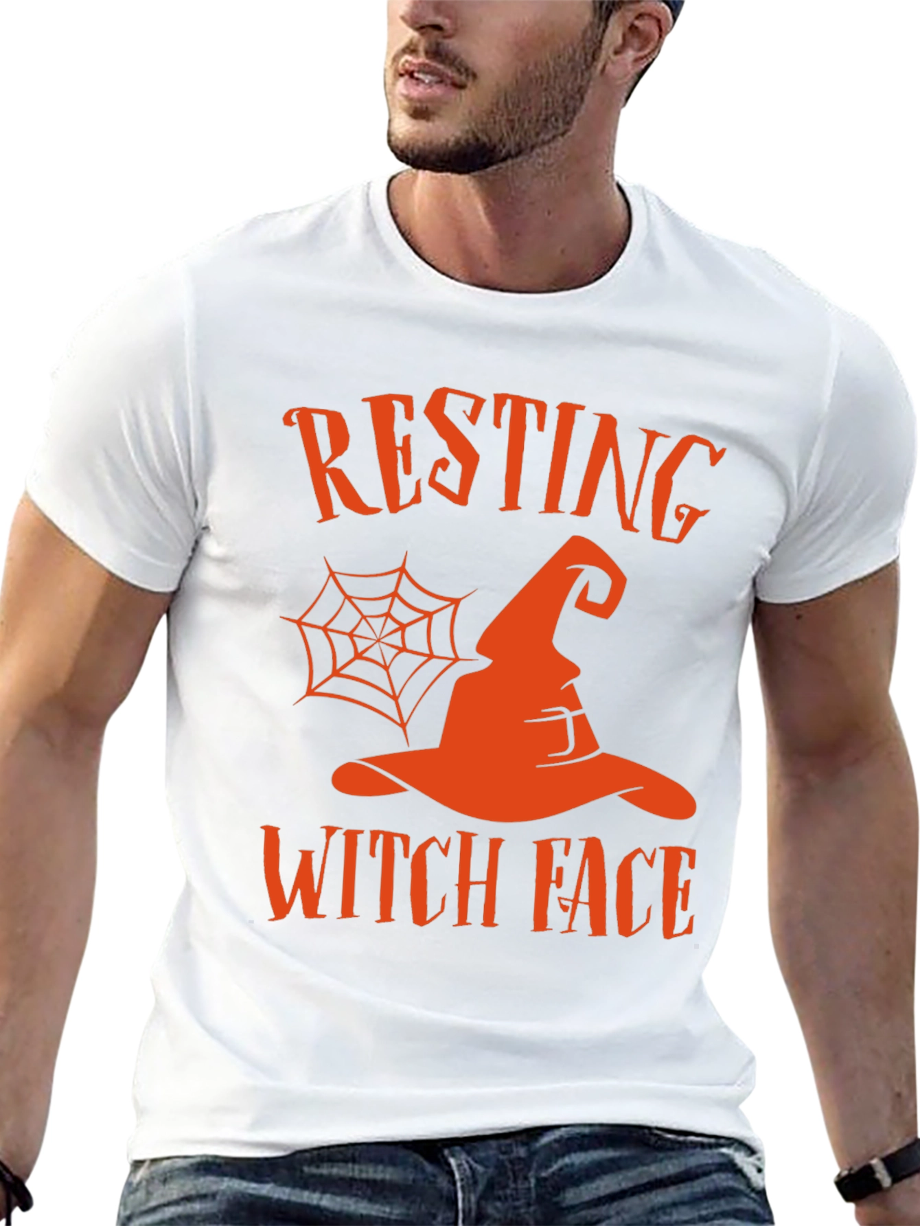 Resting Witch Face Halloween Graphic Tee