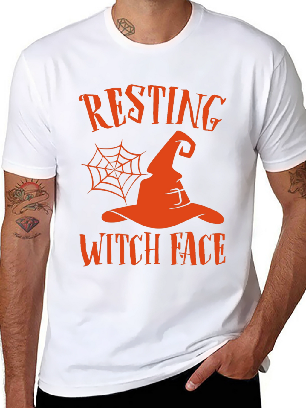 Resting Witch Face Halloween Graphic Tee
