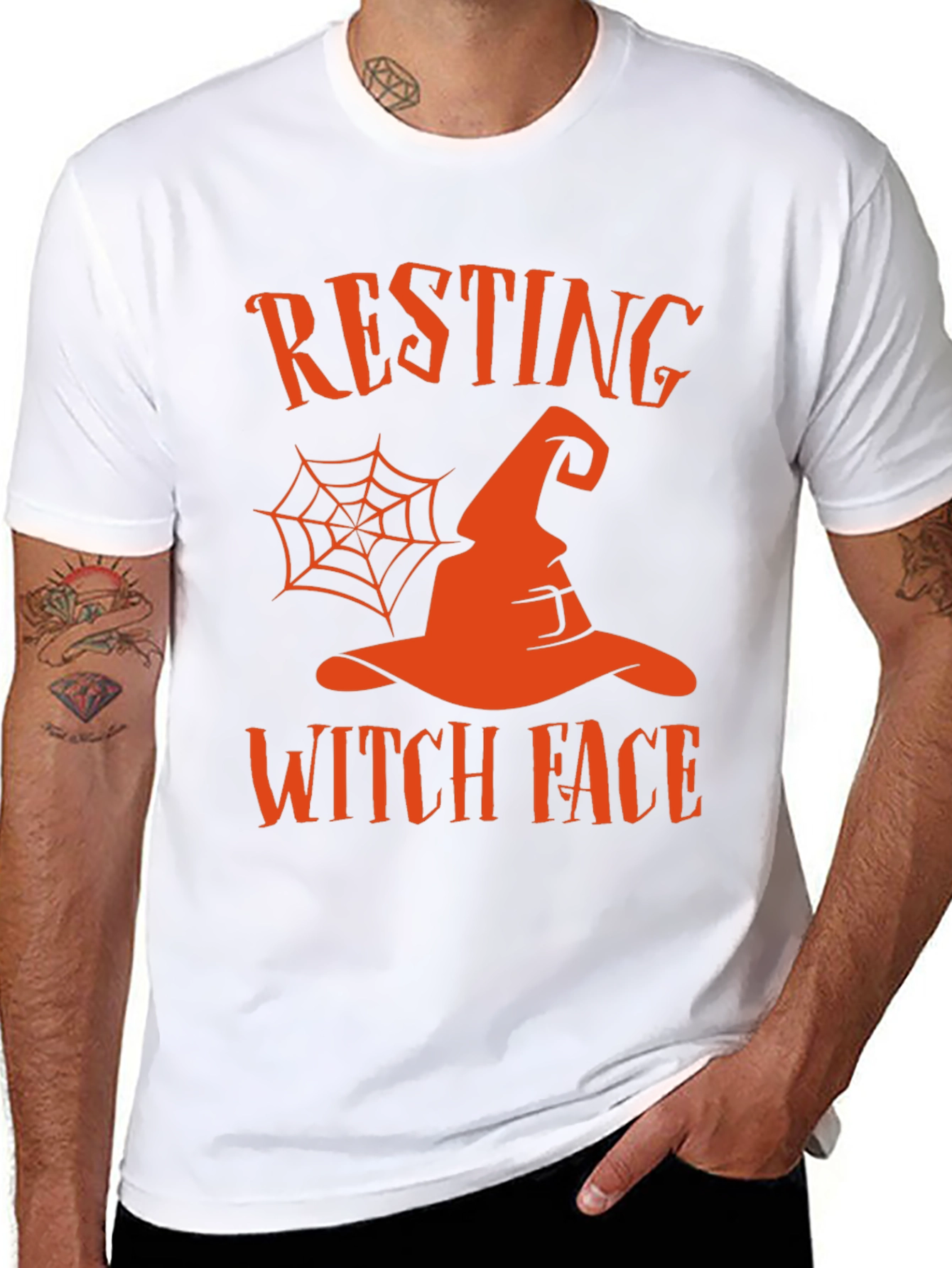 Resting Witch Face Halloween Graphic Tee